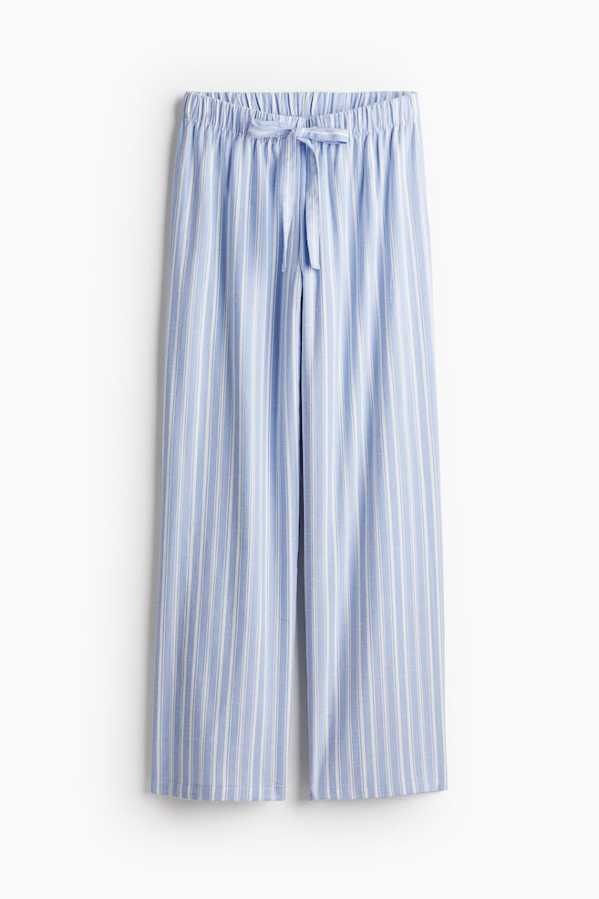Flannel Pajama Pants - Light blue/striped/White/light gray striped - 1