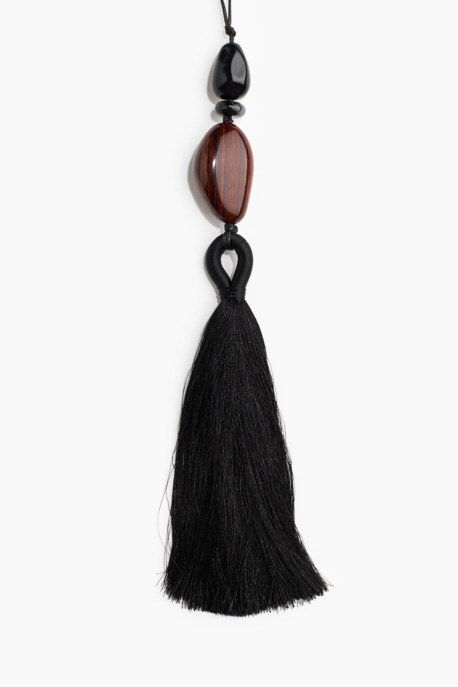 Tasselled bag charm - Black - 3