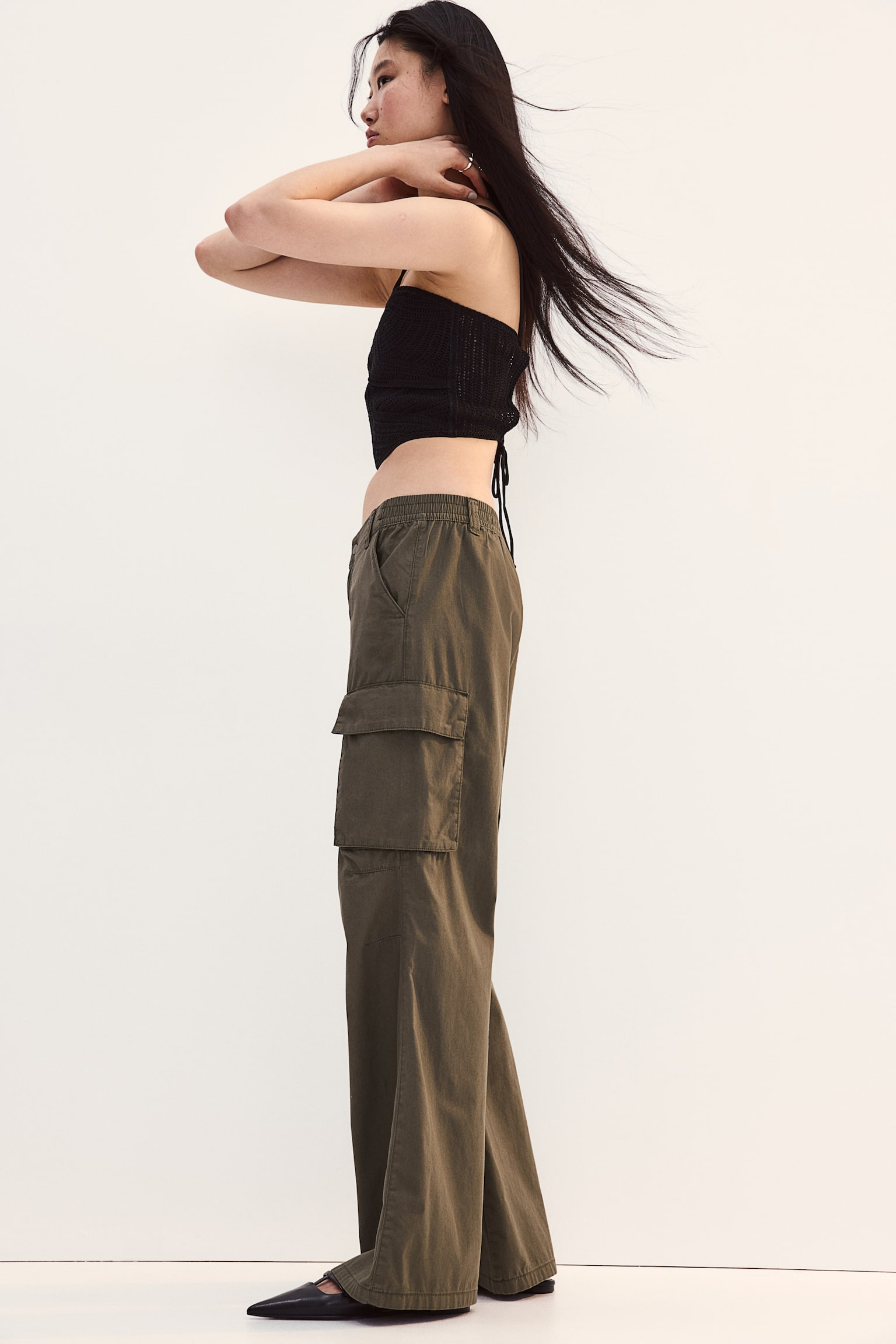 Canvas cargo trousers - Dark khaki green/Black/Light dusty green/Light beige/Light grey/Dark grey - 3