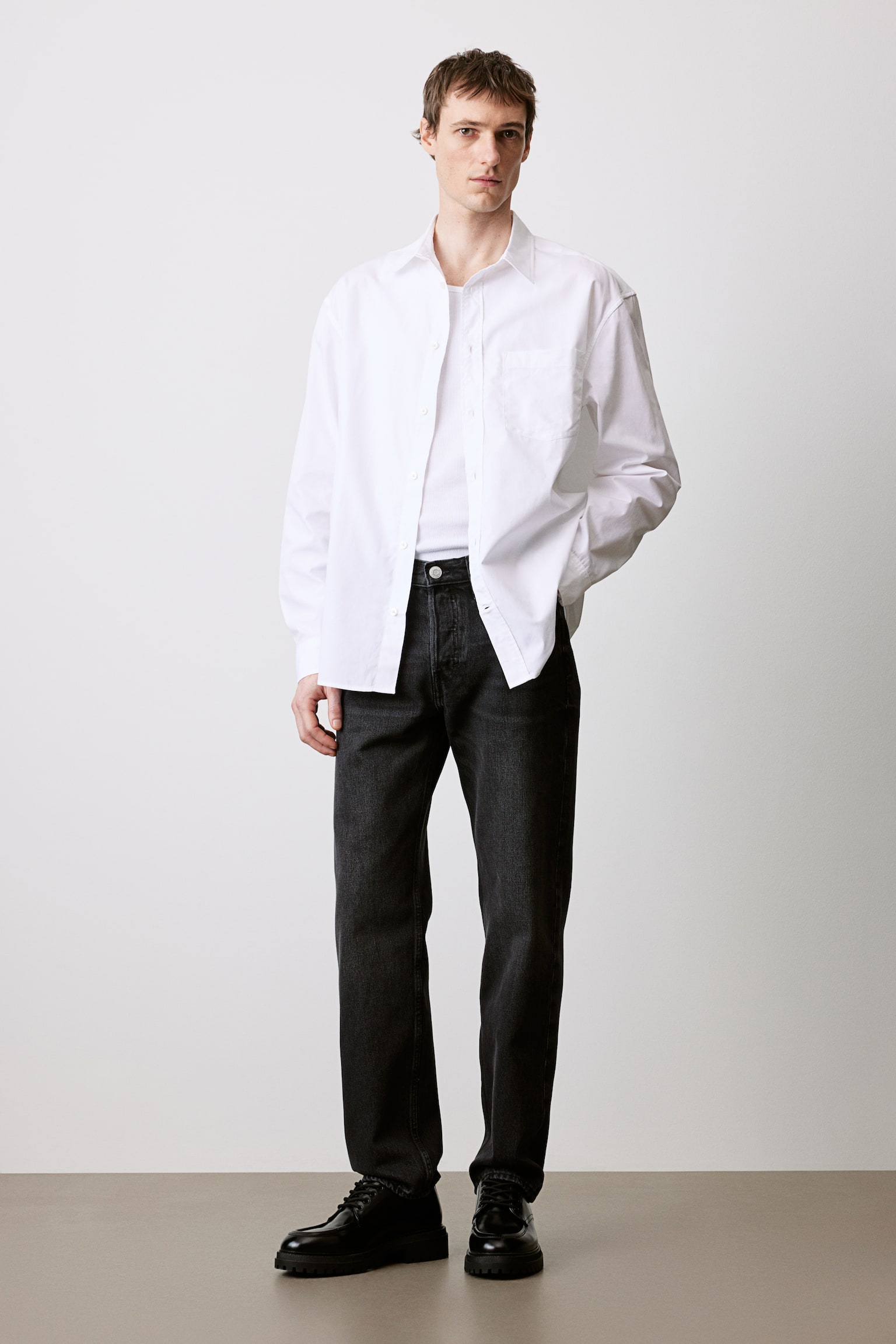 Loose Fit Poplin shirt - White - 1