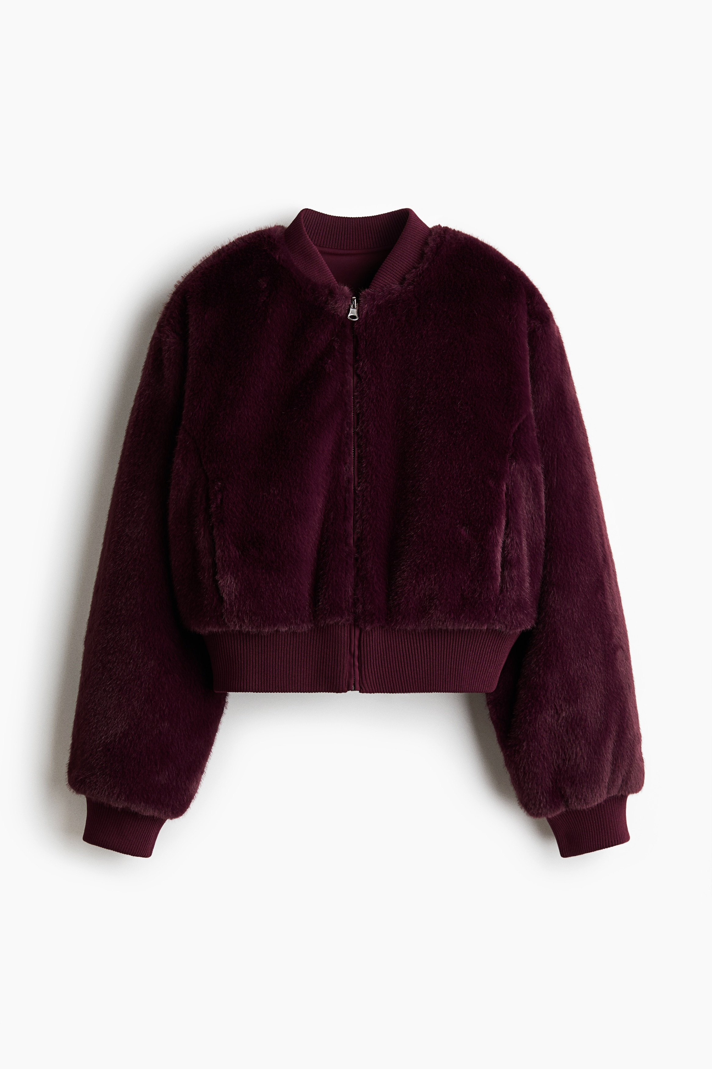 Reversible bomber jacket - Plum red/Black