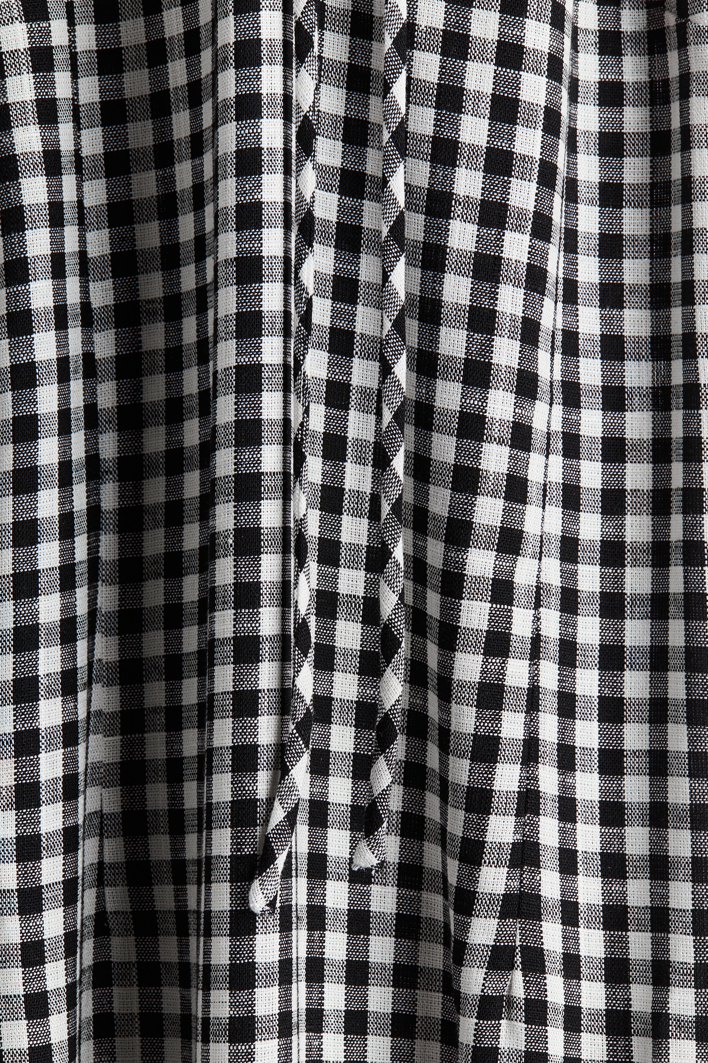 Women's Black/Gingham check Tie-detail maxi dress | H&M IN