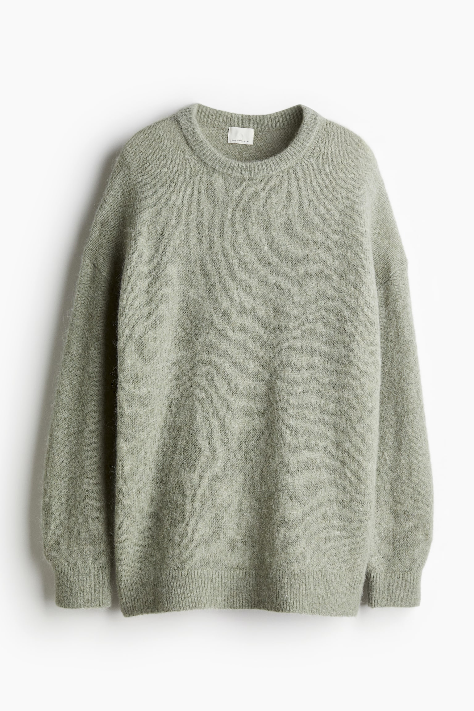 Oversized alpaca-blend jumper - Light khaki green/Light beige/Dark grey marl - 2