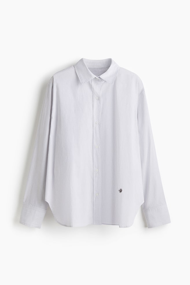 Poplin Shirt - White/Pinstripe/Red/Stripe - 1