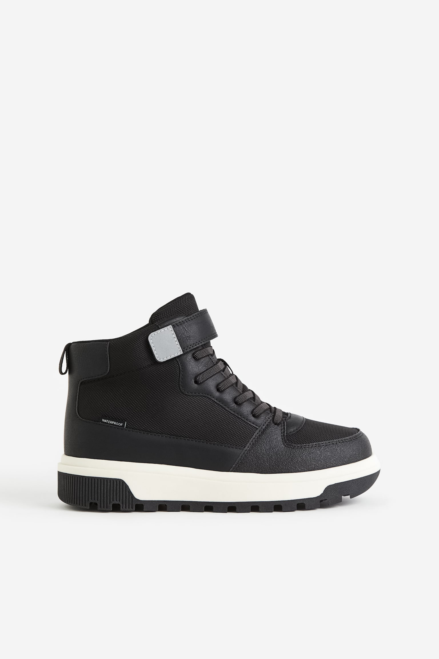 Waterproof Hi Top Sneakers - Black/Dark khaki green - 6