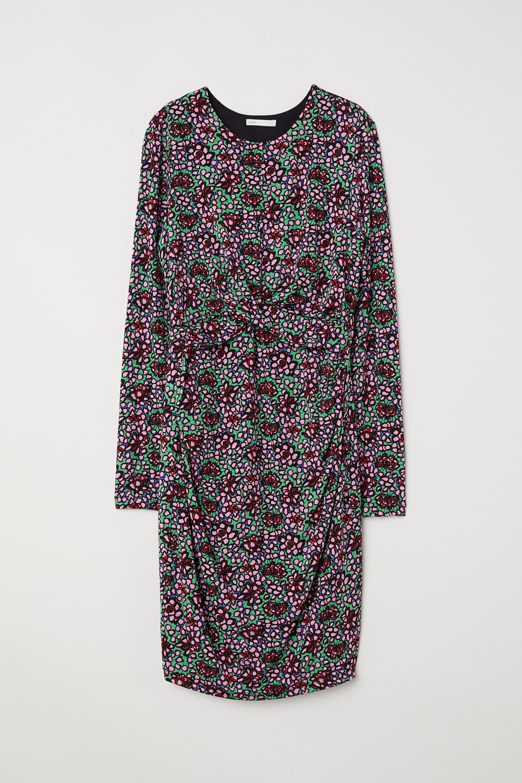 View larger image: MAMA Draped dress - Black/Patterned - Ladies | H&M 1