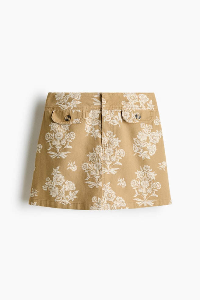 Utility Mini Skirt - Beige/Floral - 1