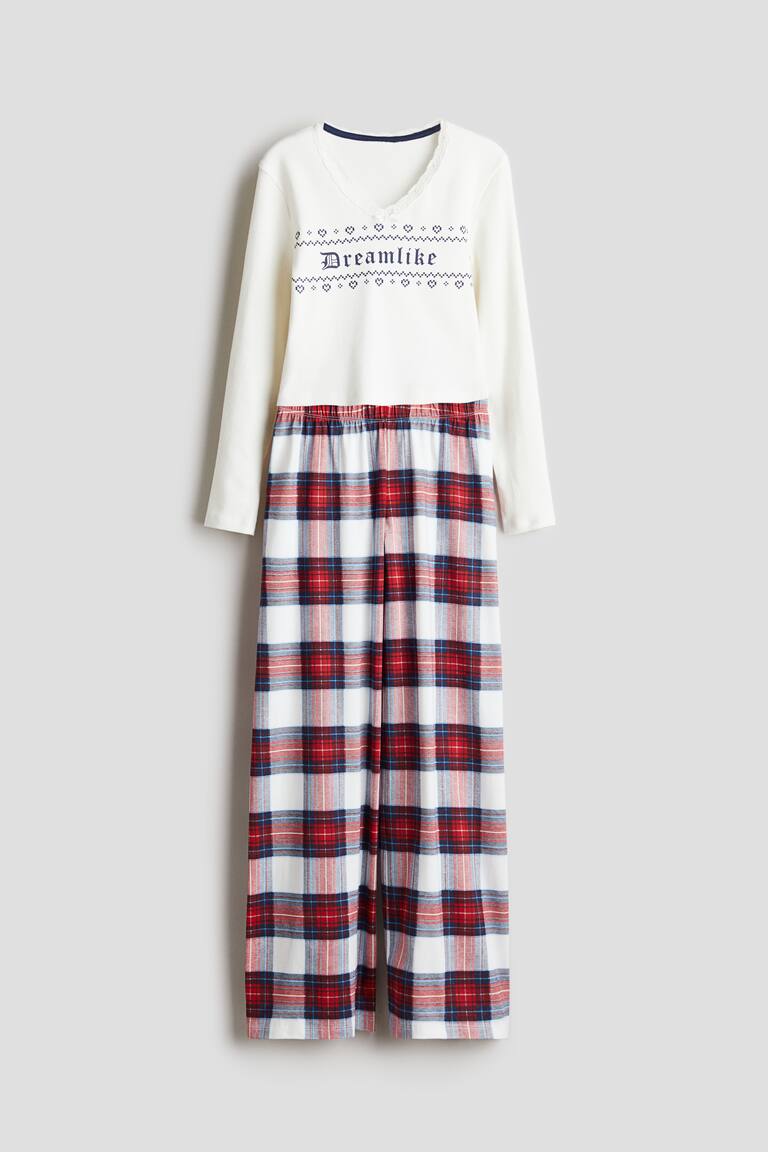 Jersey pyjamas - White/Dreamlike - Kids | H&M GB