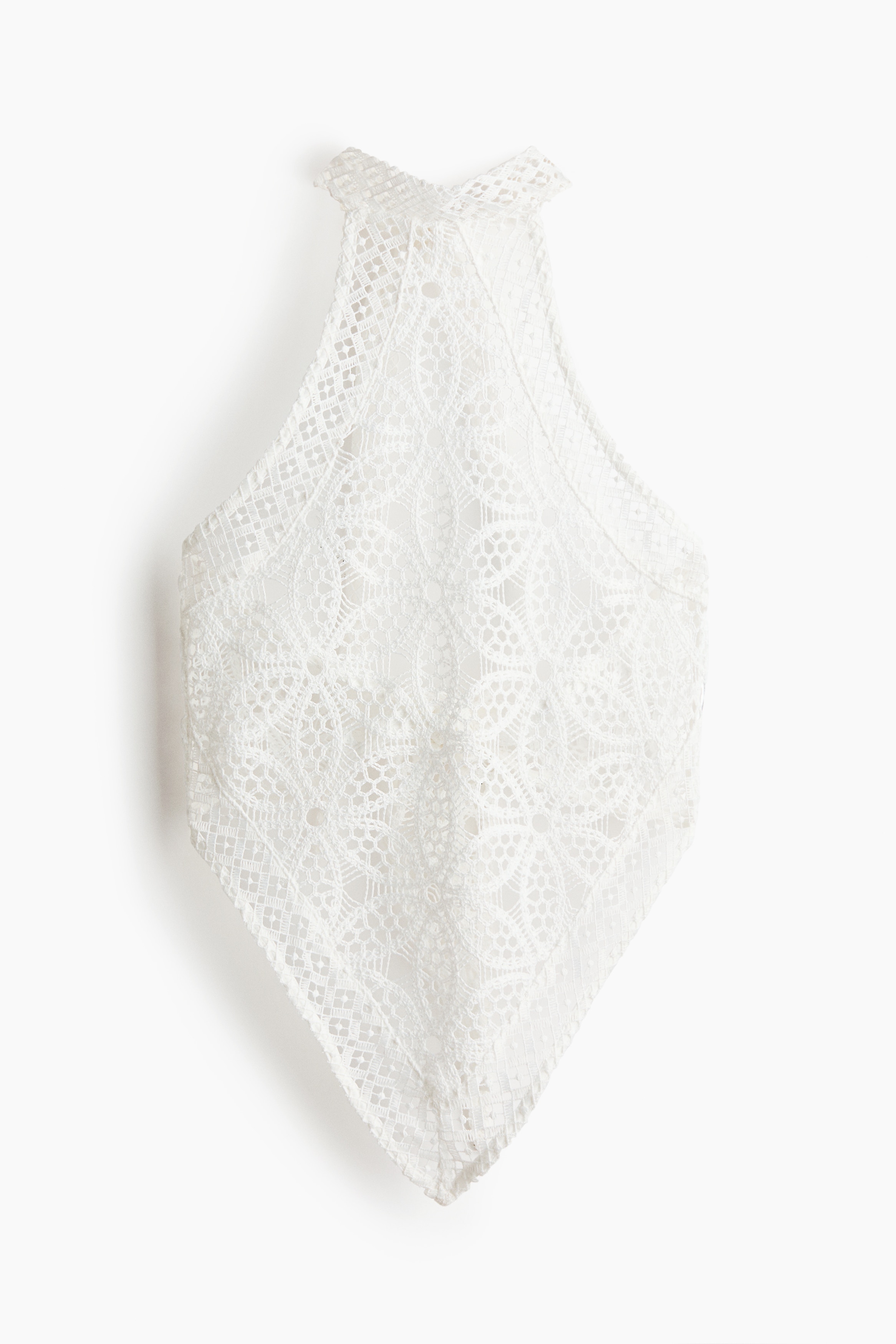 Top halter asimmetrico in pizzo - Avorio