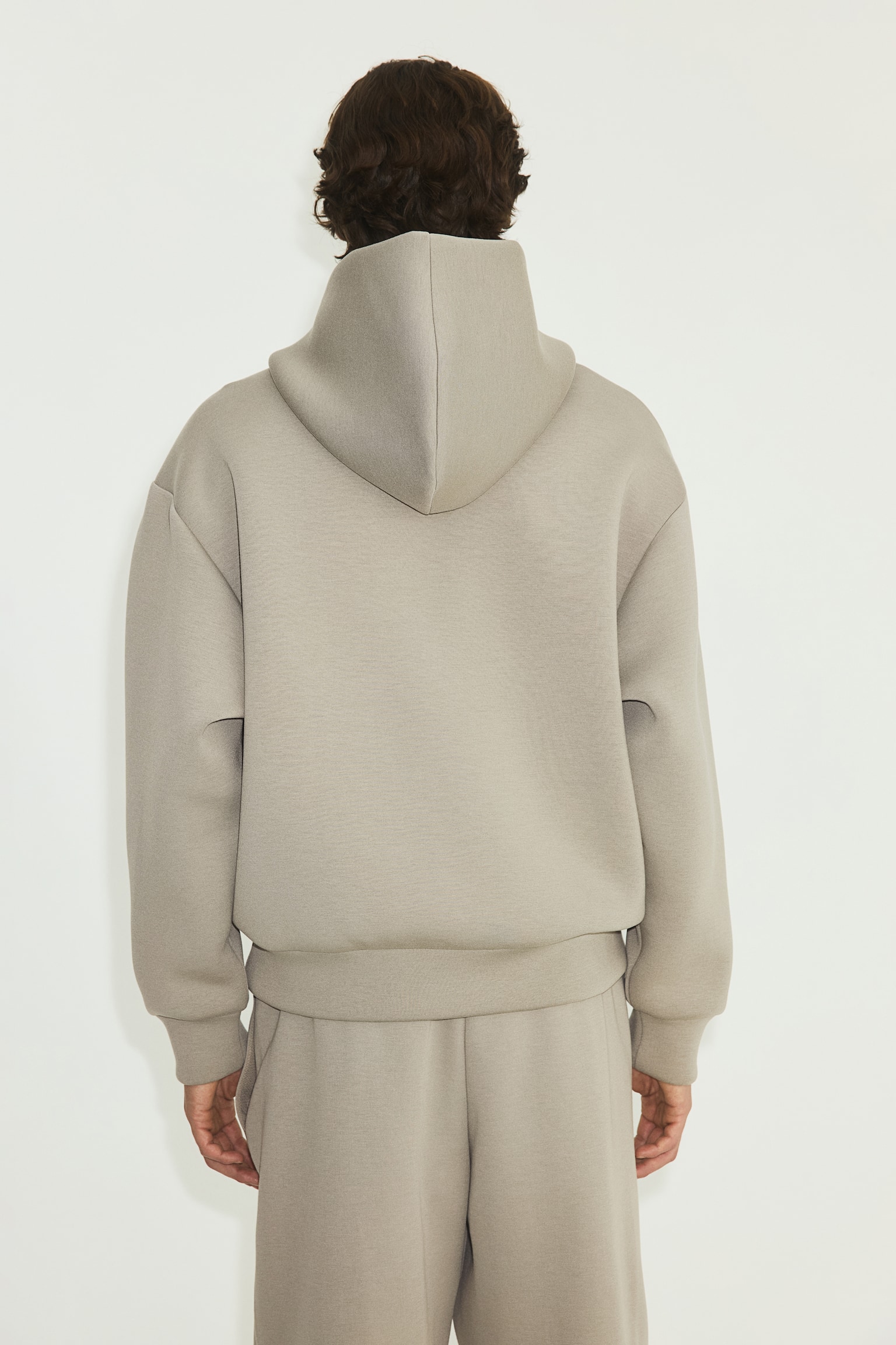Oversized Fit Sports hoodie with DryMove™ - Beige/Black/Dark brown - 3