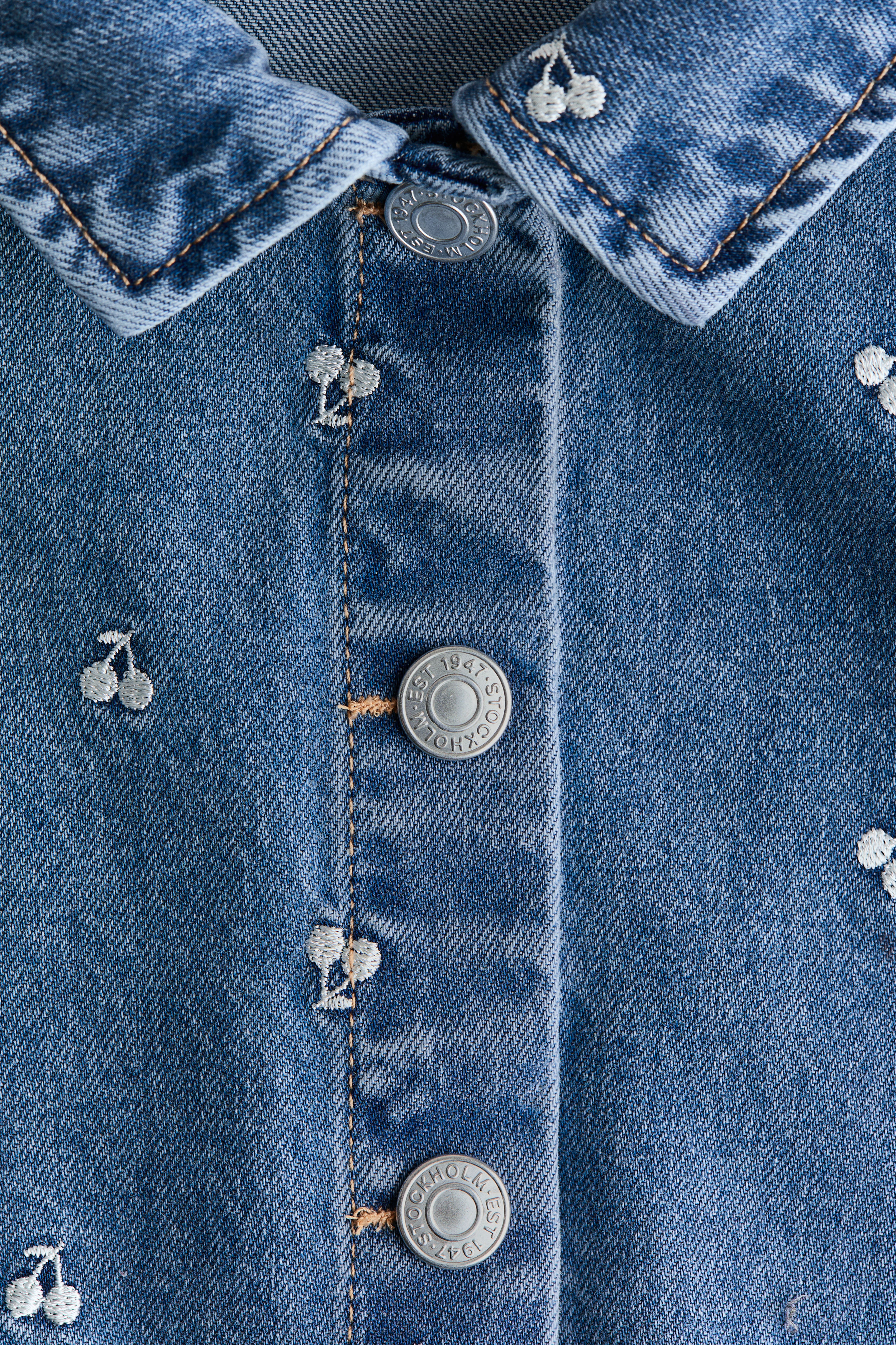 Embroidered-Detail Denim Jacket