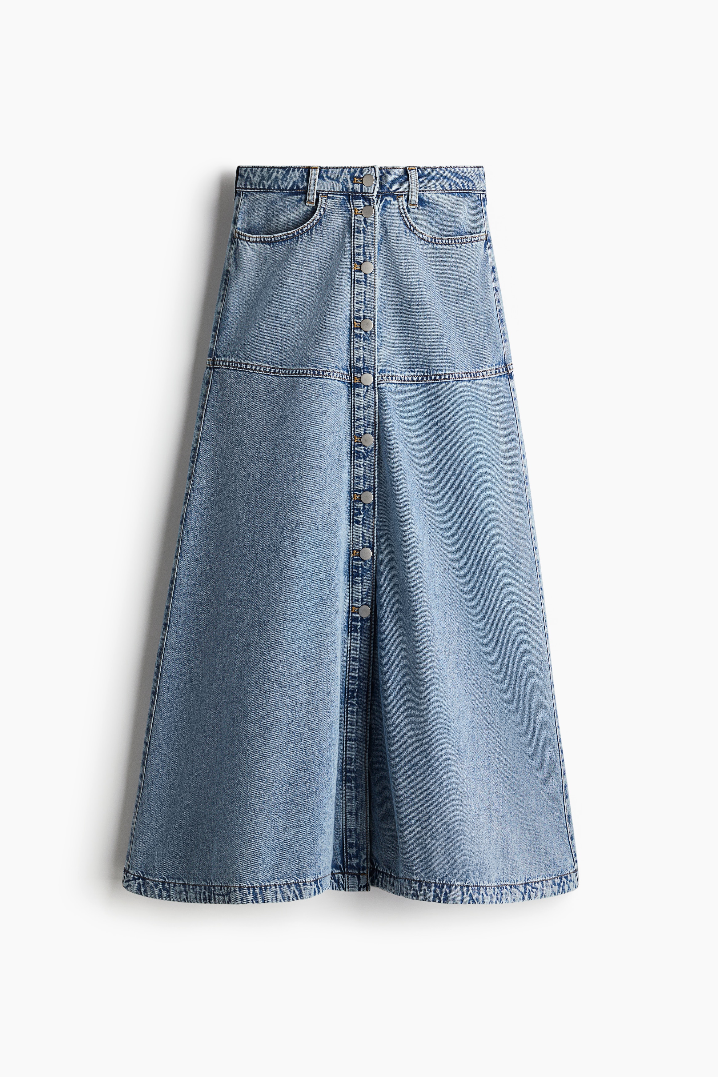 Gonna svasata in denim - Blu denim chiaro