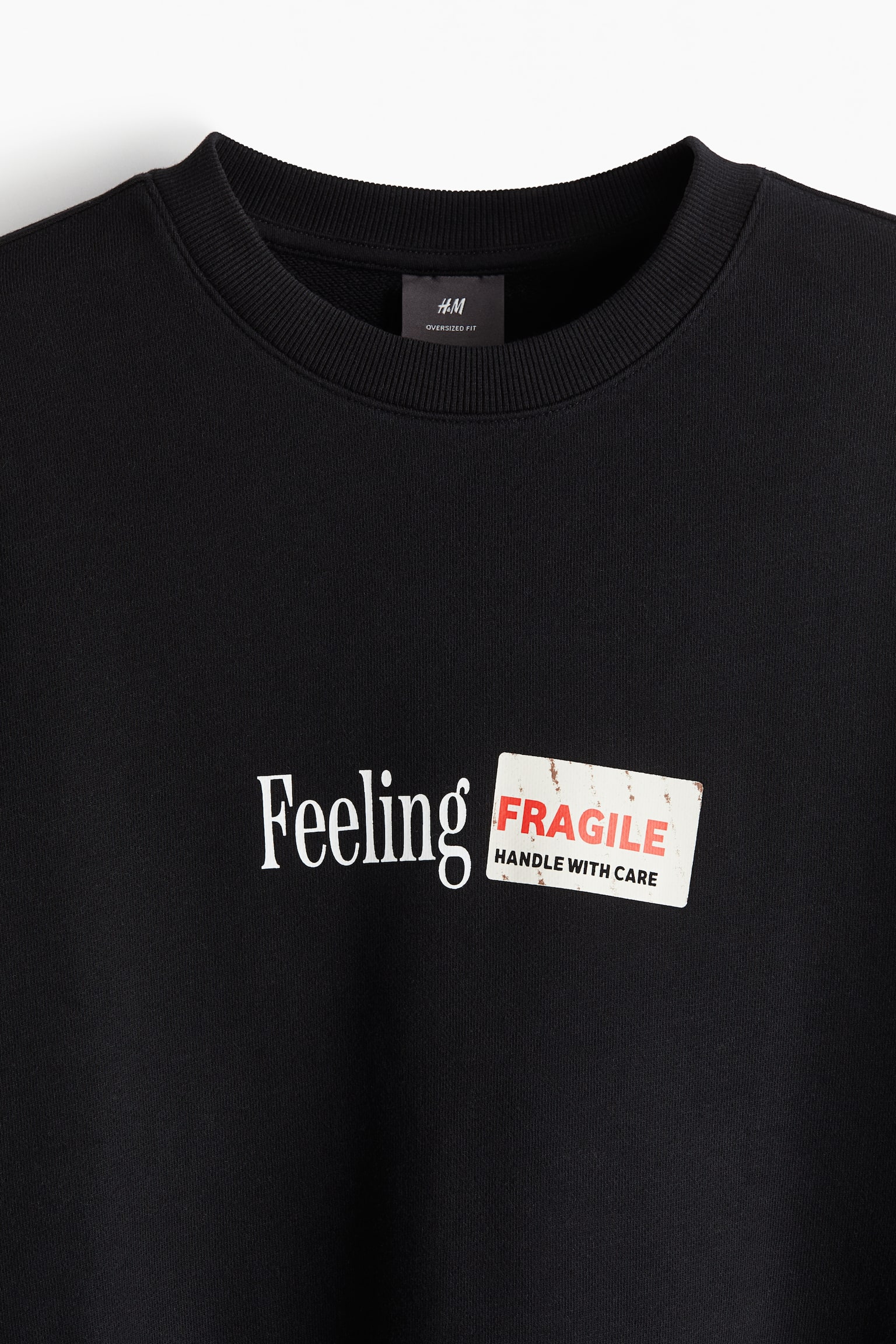 オーバーサイズフィット プリントスウェットシャツ - ブラック／Feeling Fragile/クリーム／ハウスプラント/ブラック／Premio - 5