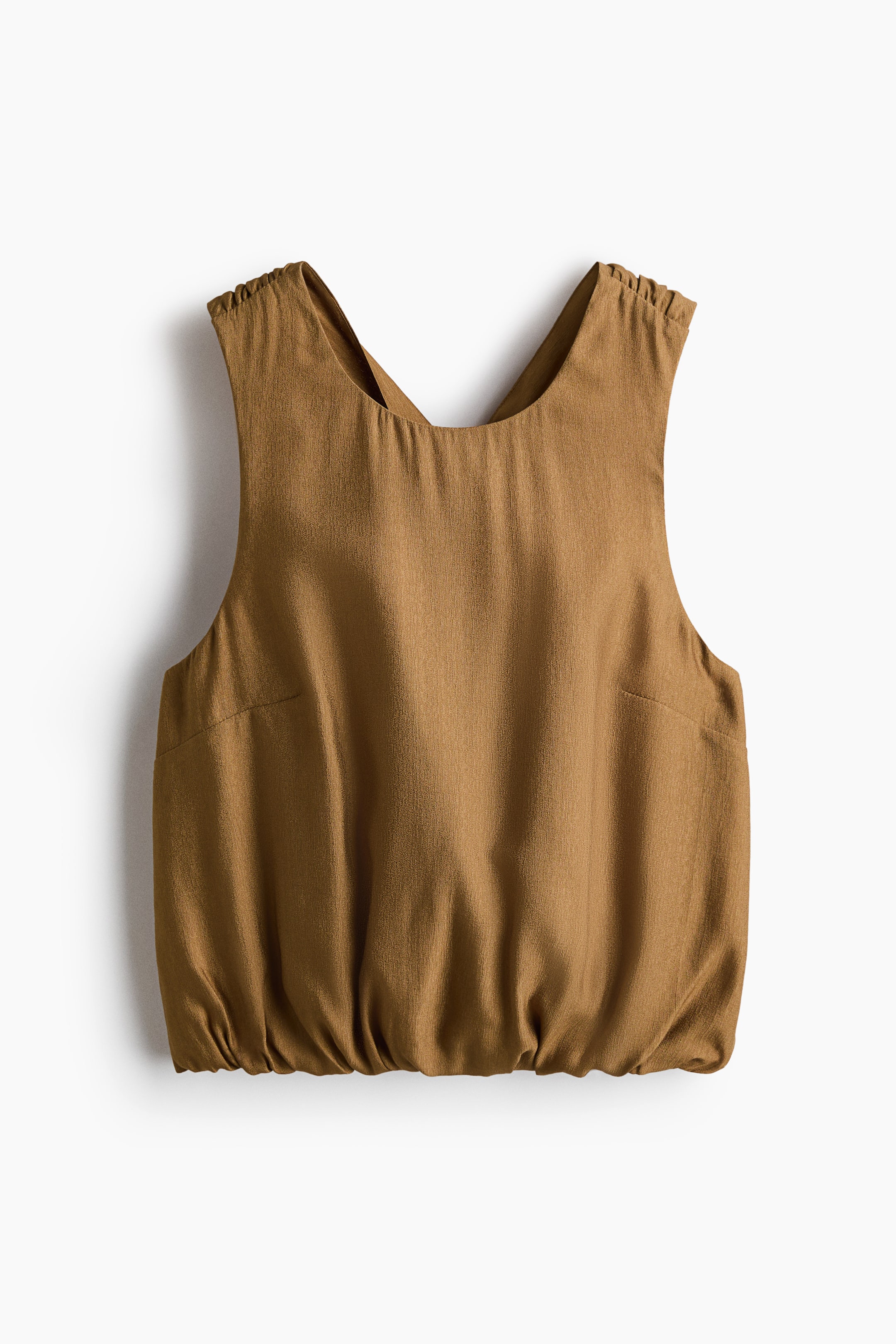 Grotere afbeelding bekijken: Bubble-hem top met gedraaid detail - Olijfgroen - DAMES | H&M BE 1