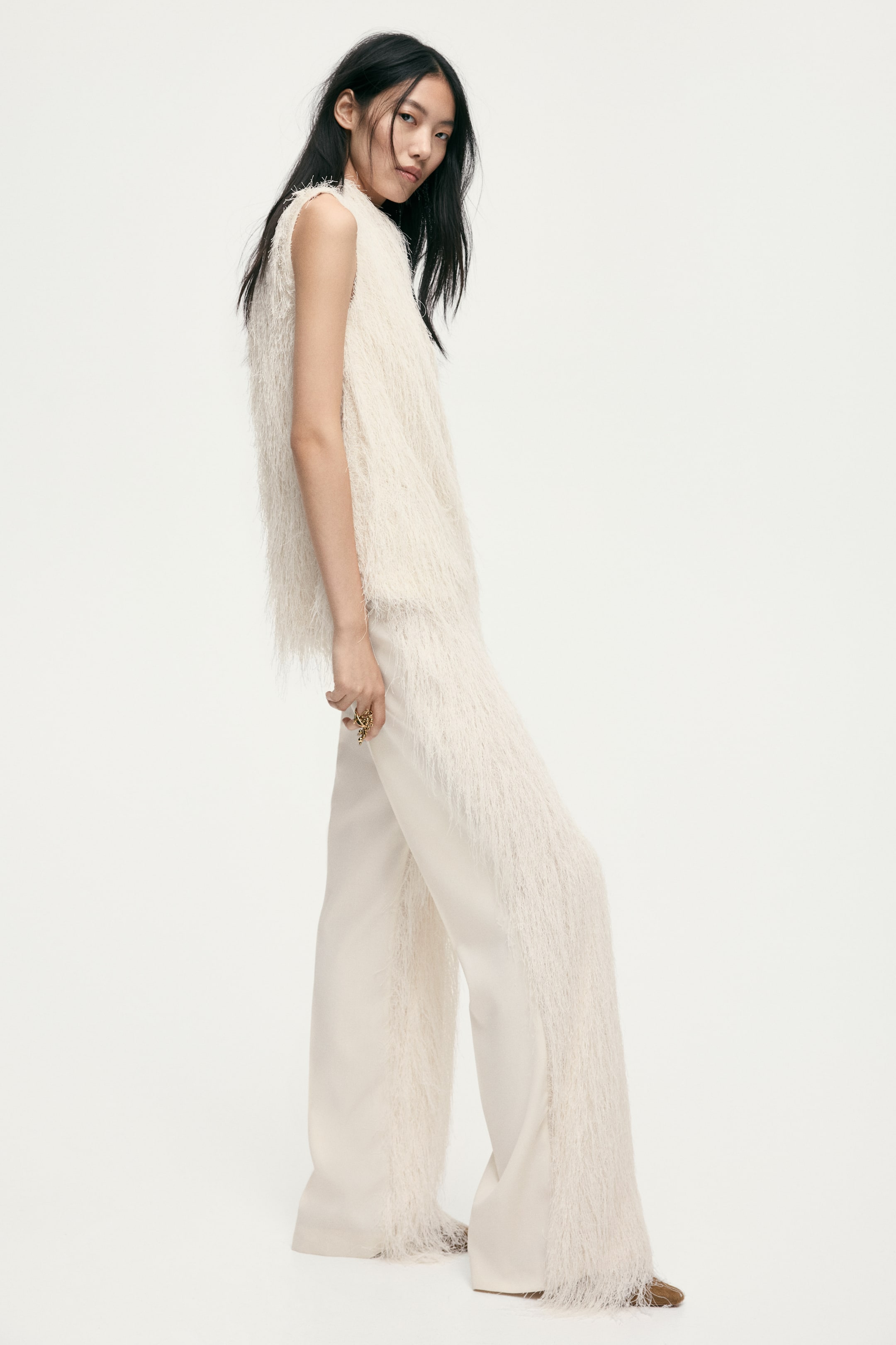 View larger image: Fringed top - Cream - Ladies | H&M MY 4