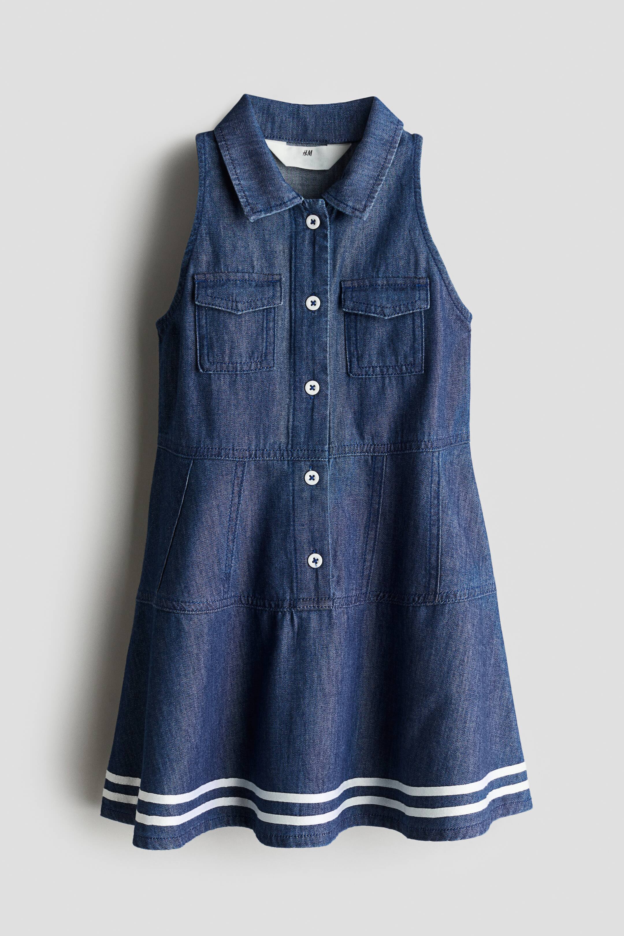 拡大画像を表示: デニムセーラーワンピース - ダークデニムブルー - Kids | H&M JP 1