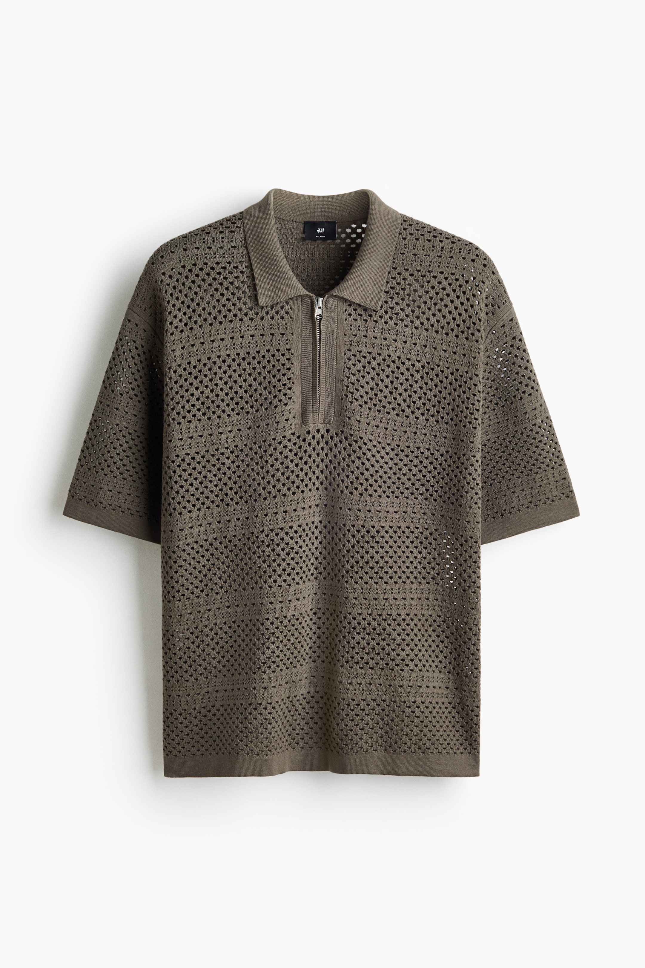 Polo décontracté en tricot ajouré