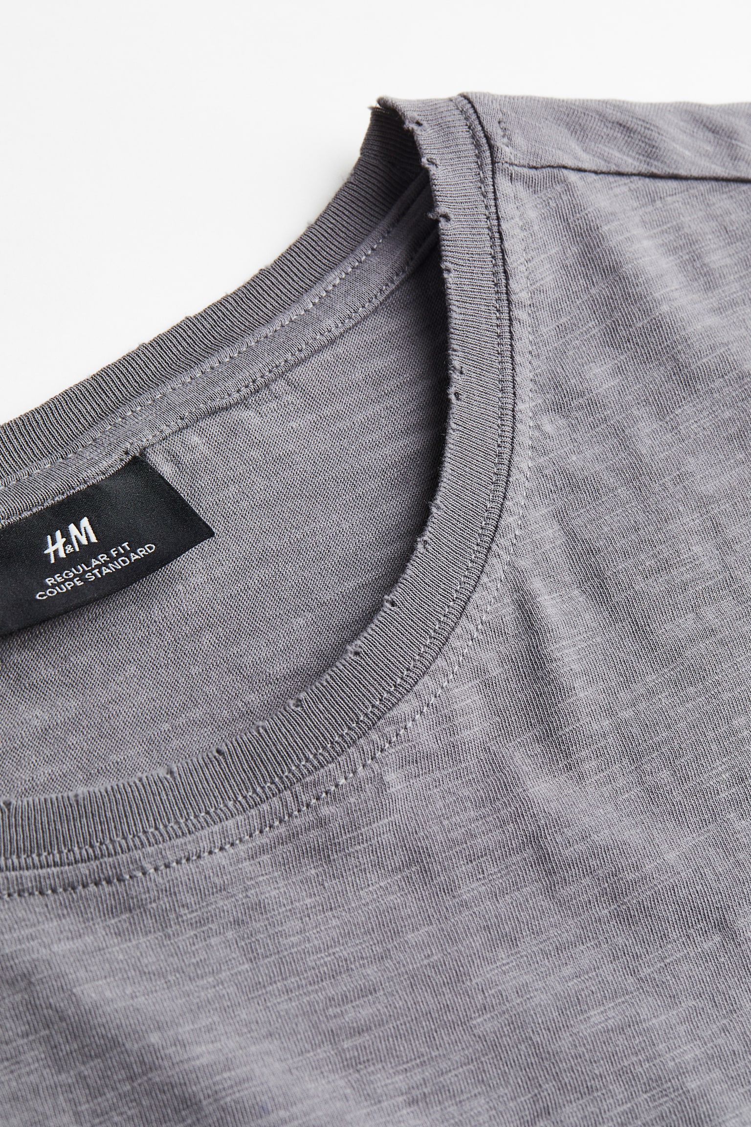 Regular Fit Pocket-detail T-shirt - Dark grey marl/Beige marl/White - 2