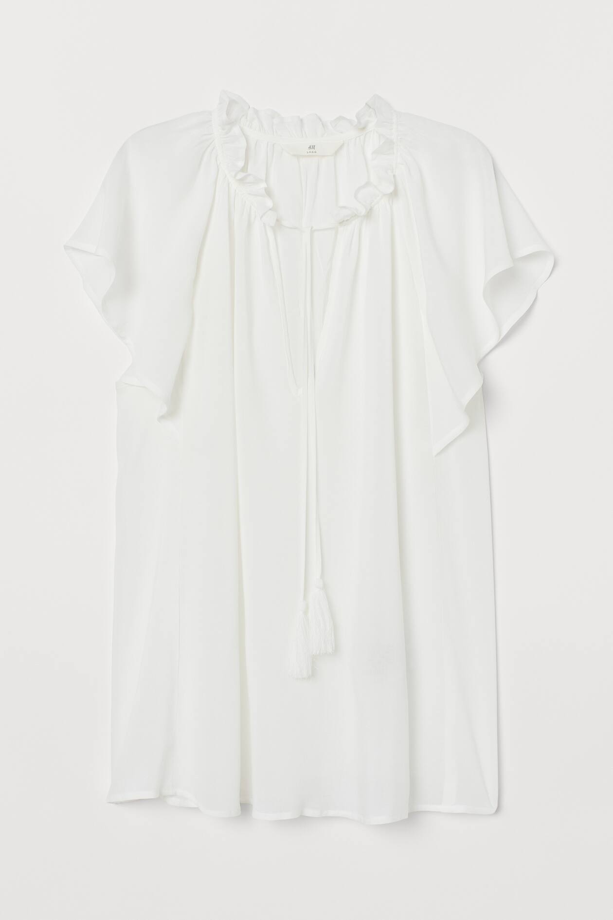 V-neck blouse - V-neck - White - Ladies | H&M GB