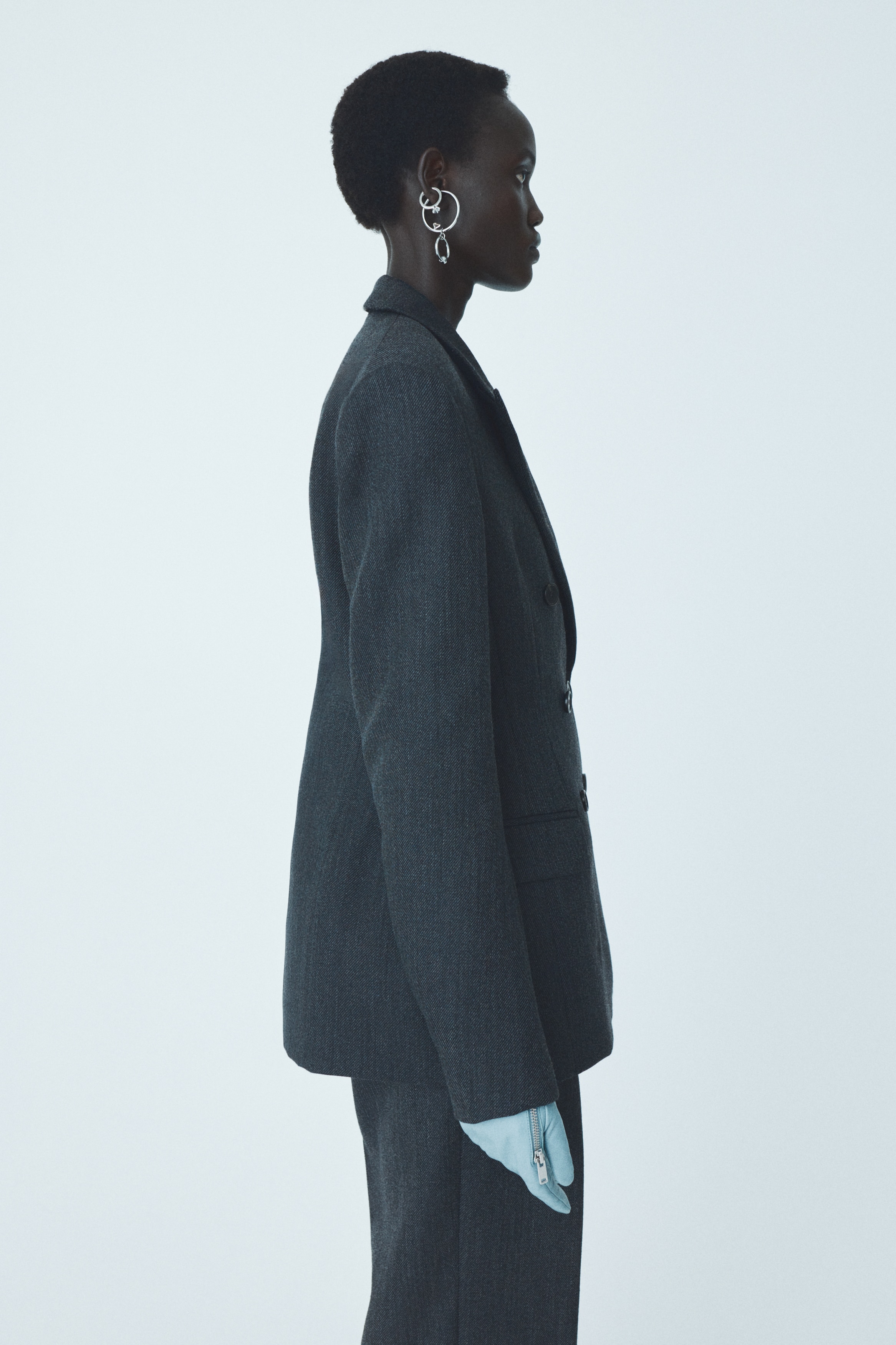 Double-breasted wool blazer