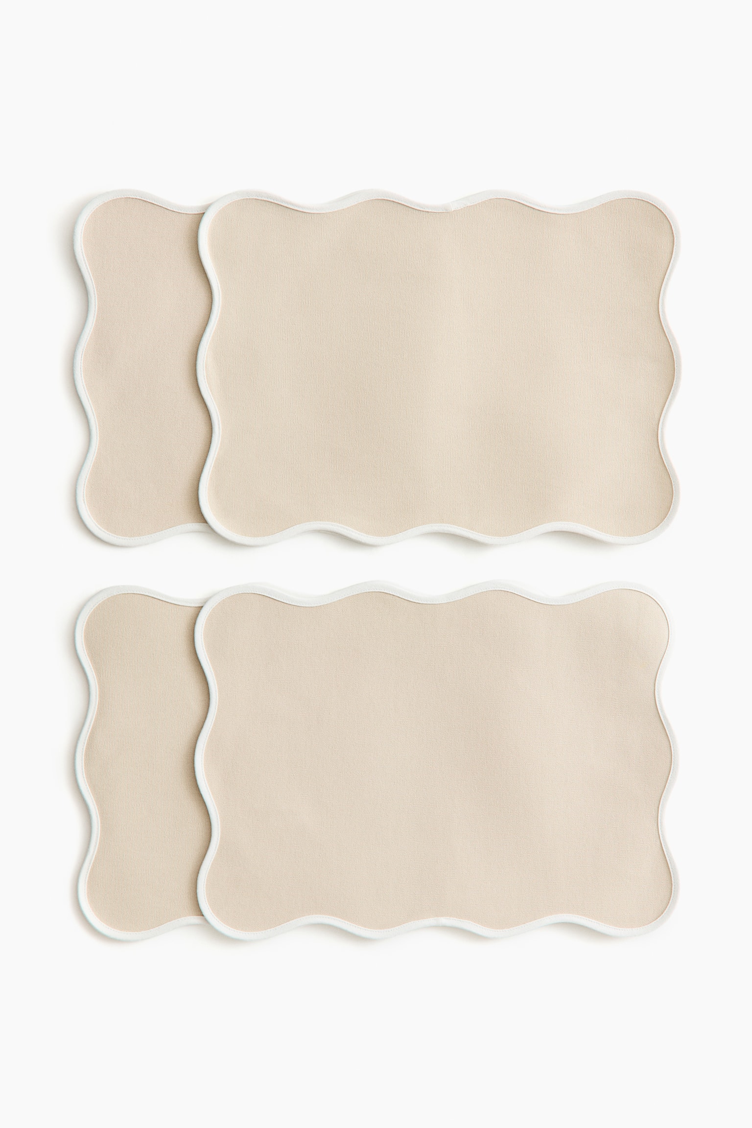 4-pack water-repellent place mats - Light beige/white/Light pink/terracotta/Green
