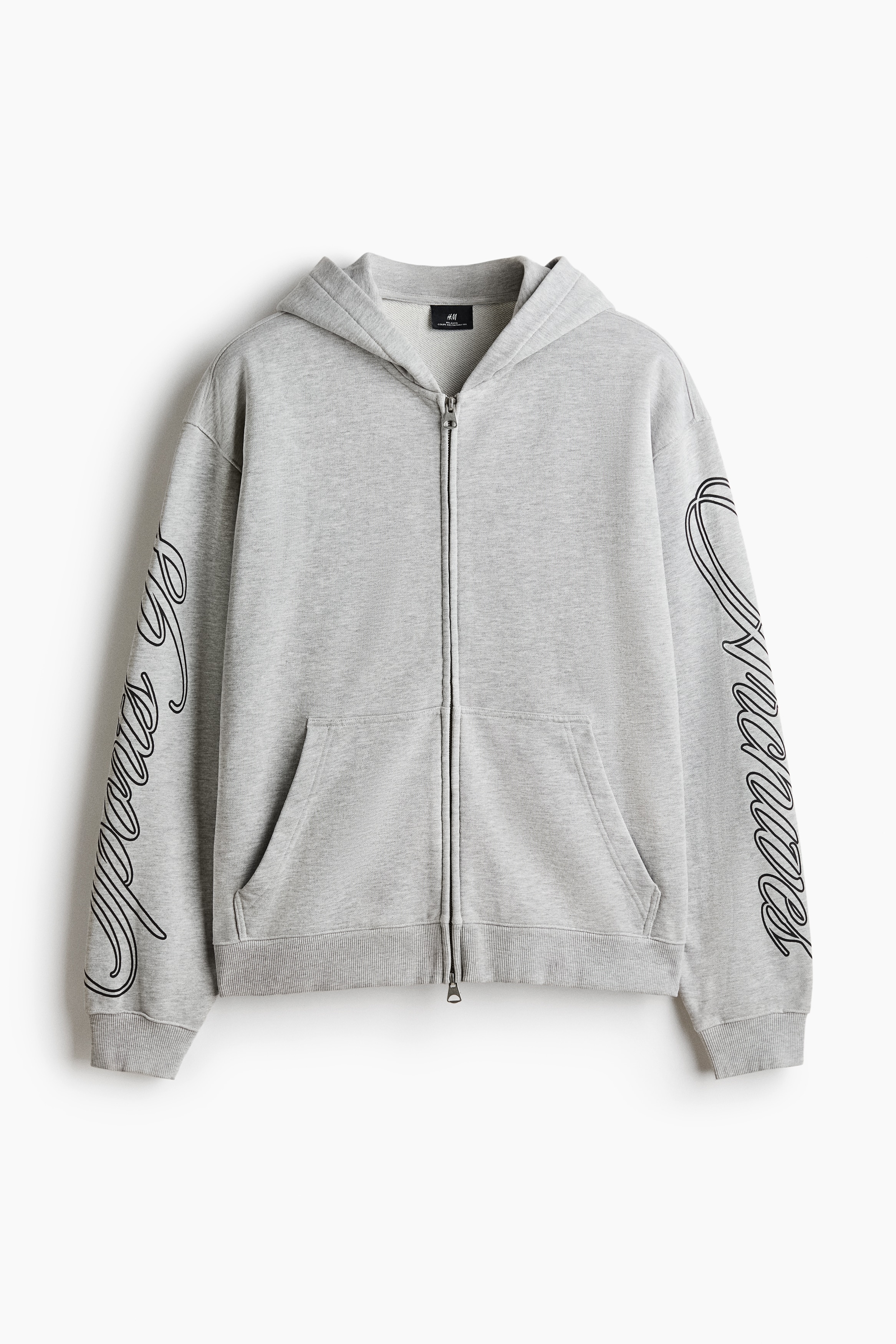 Relaxed-Fit Printed Hooded Jacket - Gray melange/Sports Archive/Black/New Borough League