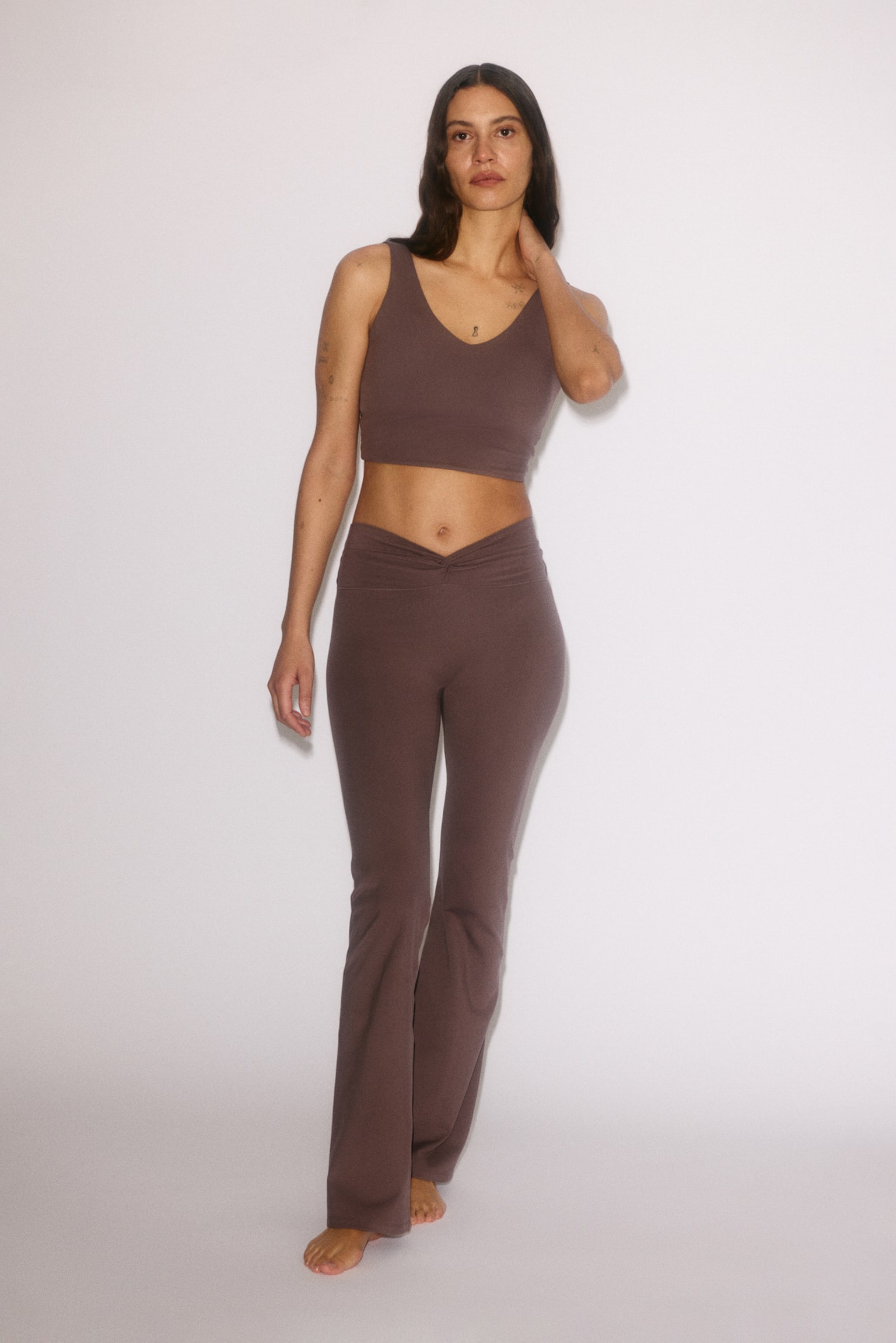 מכנסי טייץ יוגה מתרחבים SoftMove™‎ - כמהין בהיר/שחור/כחול אמזונייט - 3