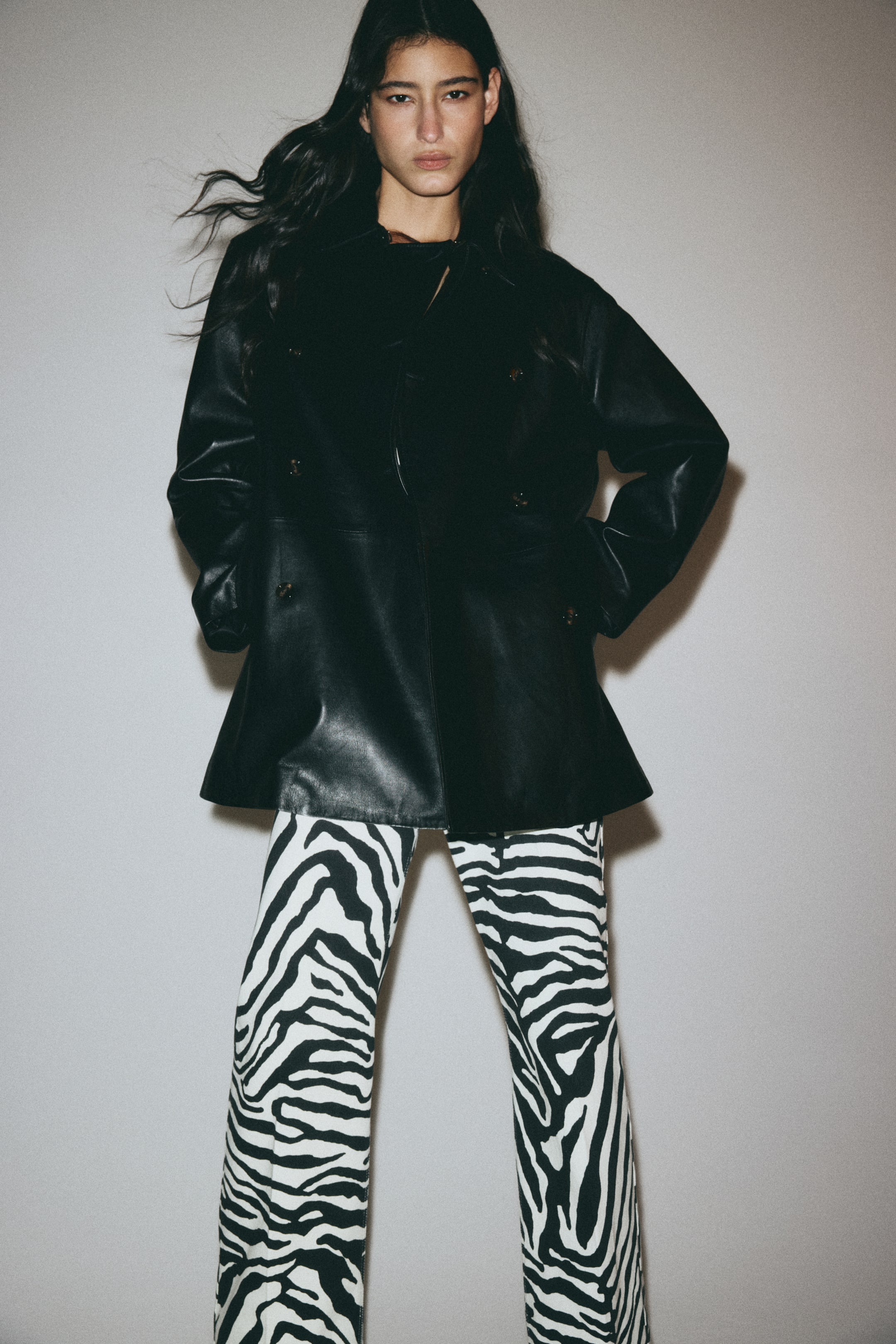 View larger image: Canvas trousers - White/Zebra print - Ladies | H&M IE 2