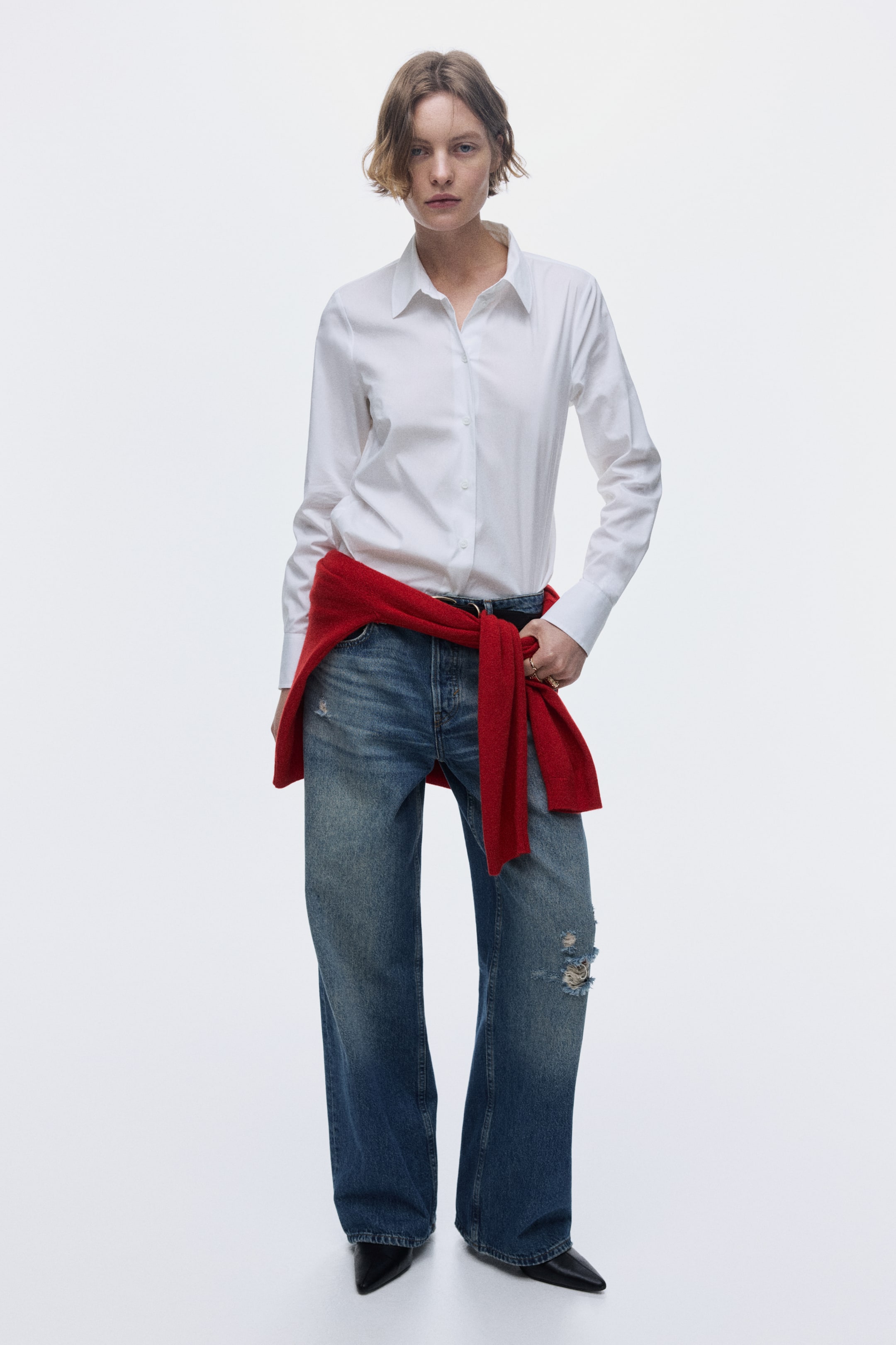 View larger image: Cotton-blend Shirt - White - Ladies | H&M CA 2