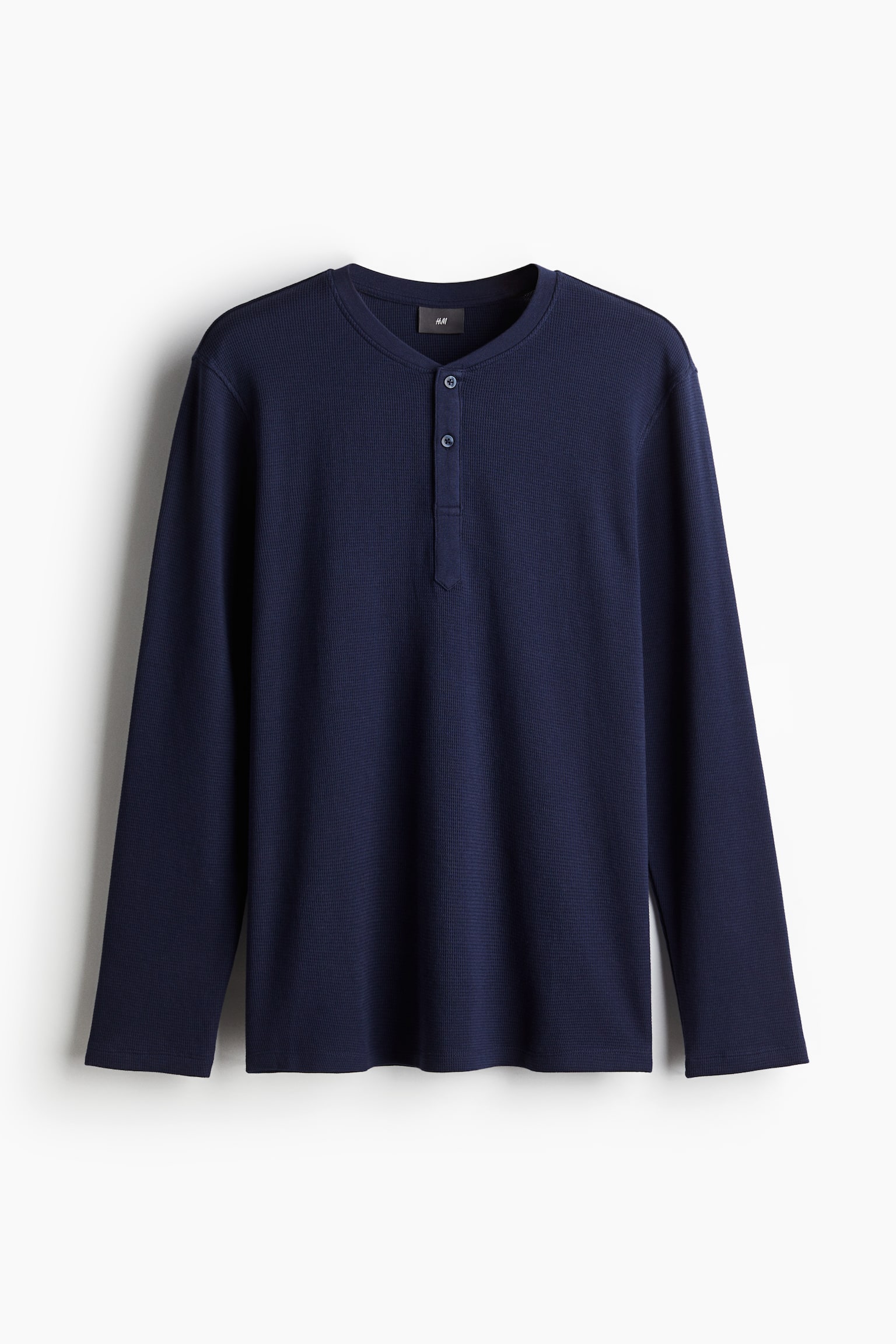 Regular Fit Waffled pyjamas - Navy blue/Grey marl - 5