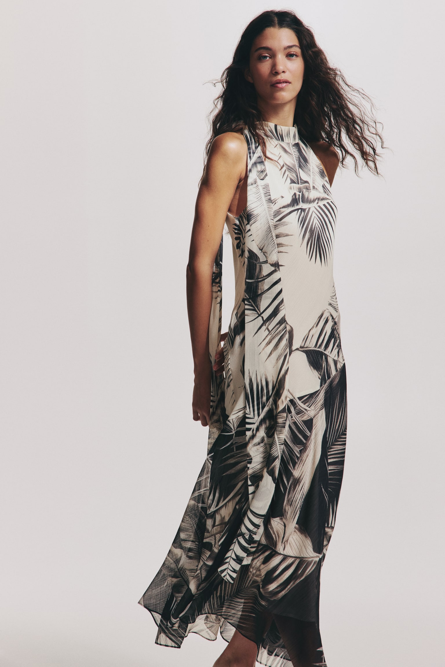 Vestido con mascada - Crema/Diseño - 4