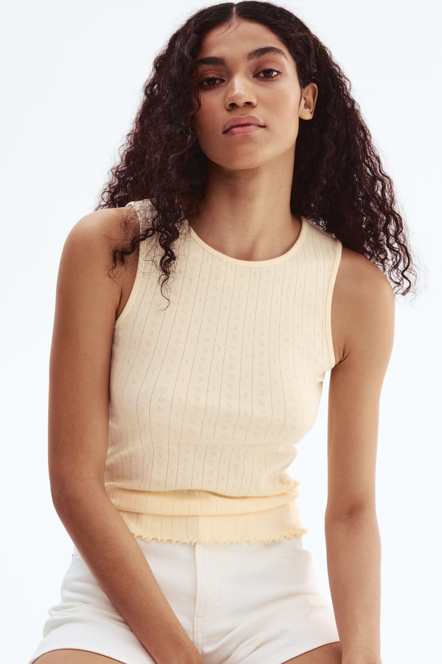 Pointelle-Knit Cotton Top - 4