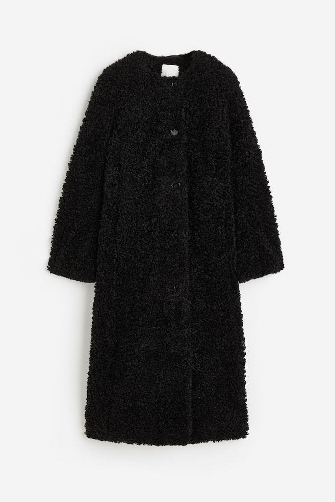 Manteau en tissu Teddy Bear - Noir - 1