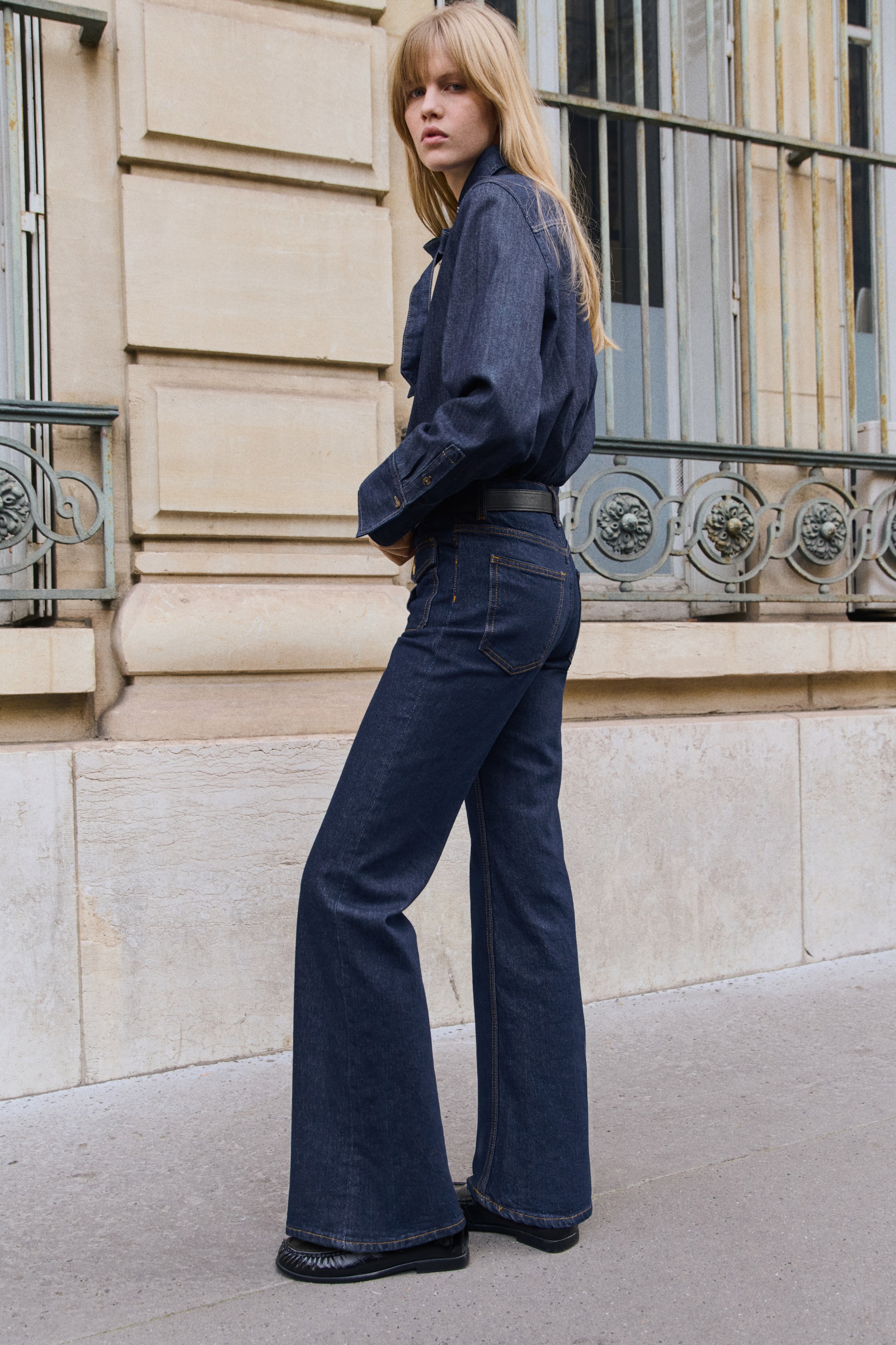 View larger image: Flared High Jeans - Dark denim blue - Ladies | H&M 3