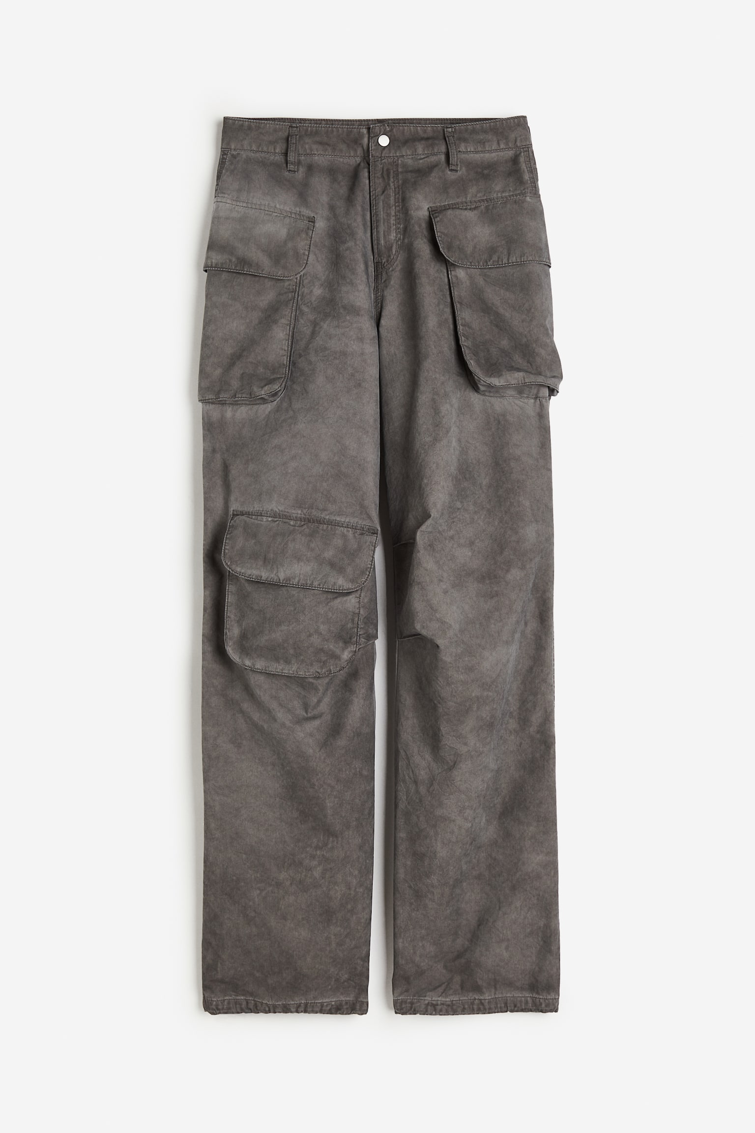 Distressed-look cargo trousers - Dark grey - 2