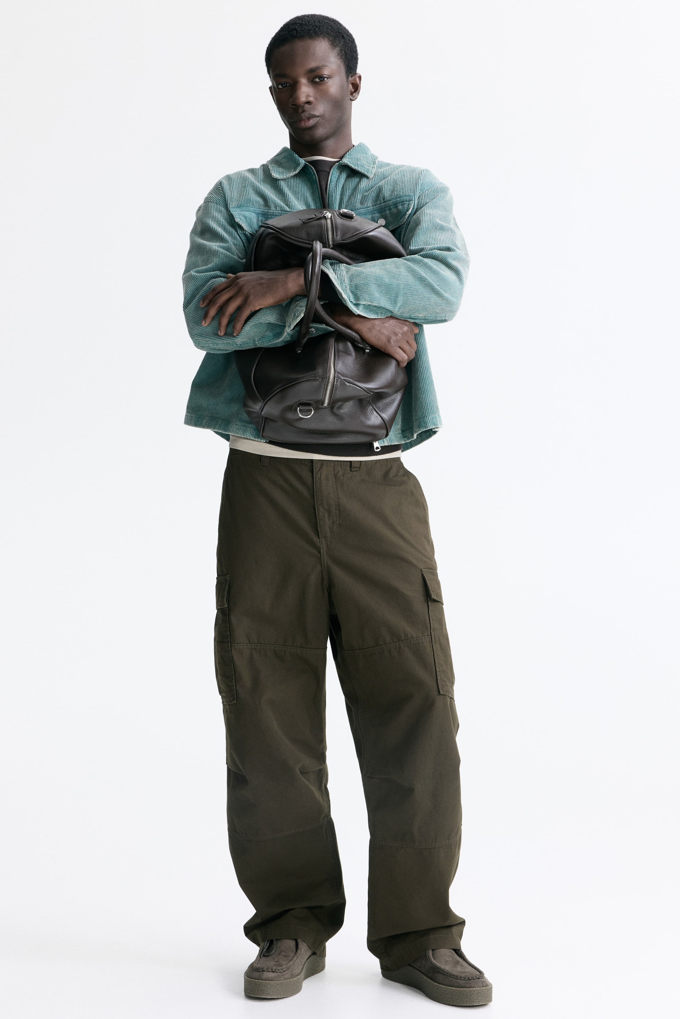 View larger image: Relaxed-Fit Cotton Cargo Pants - Brown - Men | H&M US 3
