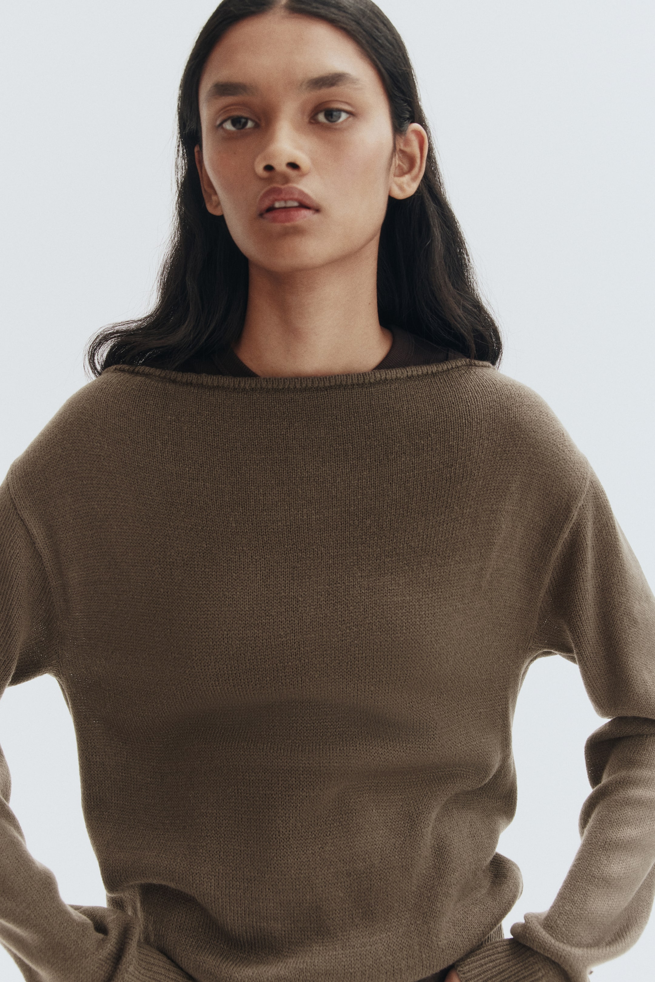 View larger image: Off-the-shoulder jumper - Dark mole - Ladies | H&M IE 2