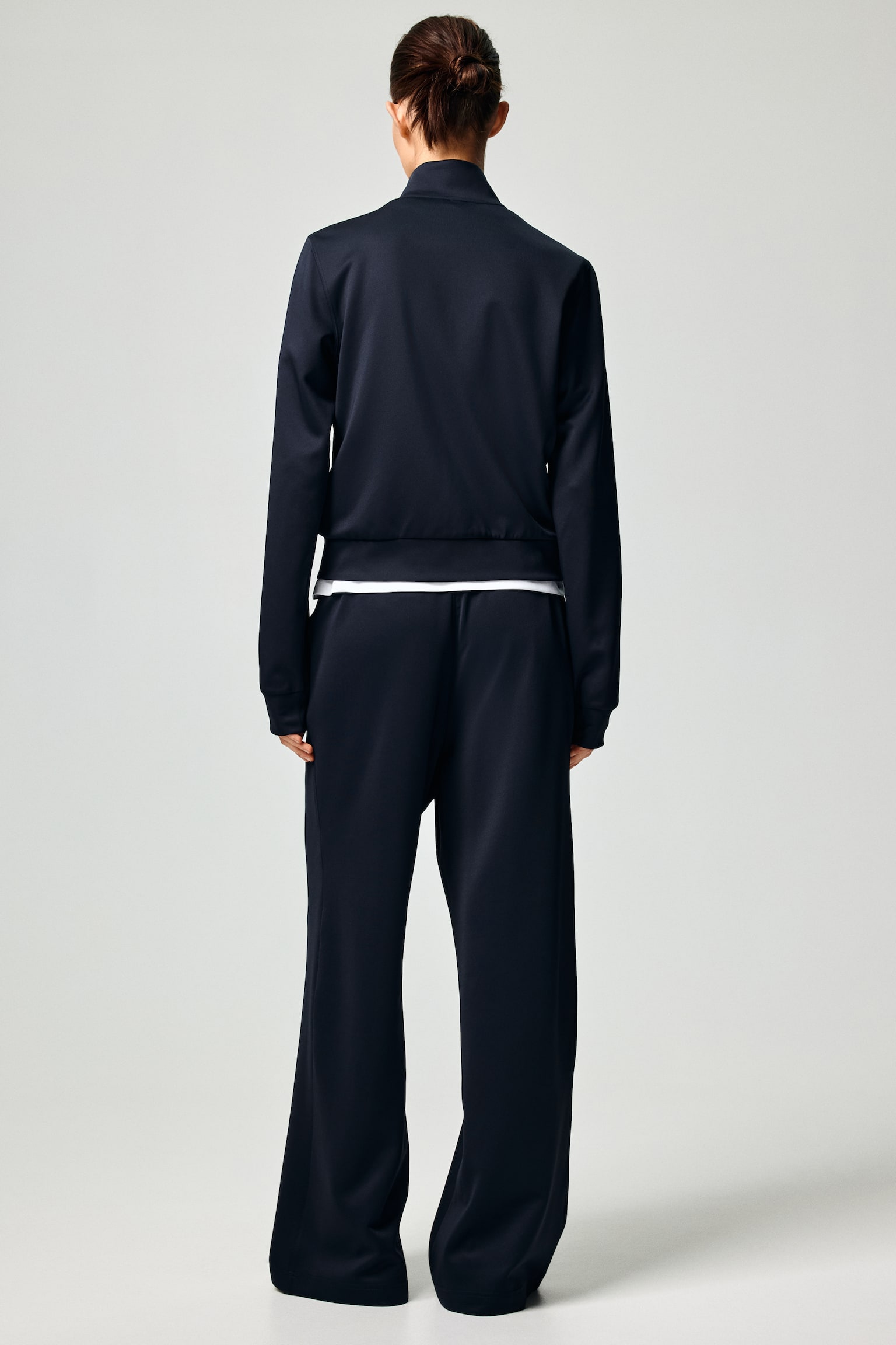 Crease-front pull-on trousers - Navy blue/Truffle grey - 3