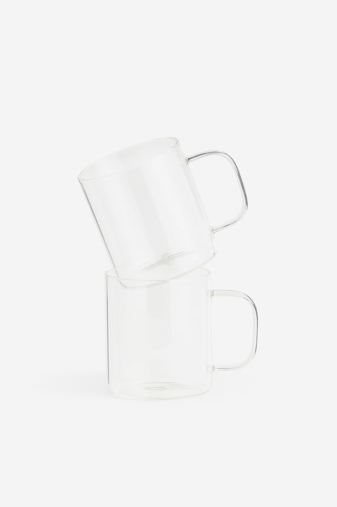 2-pack glass mugs - Clear glass - 4