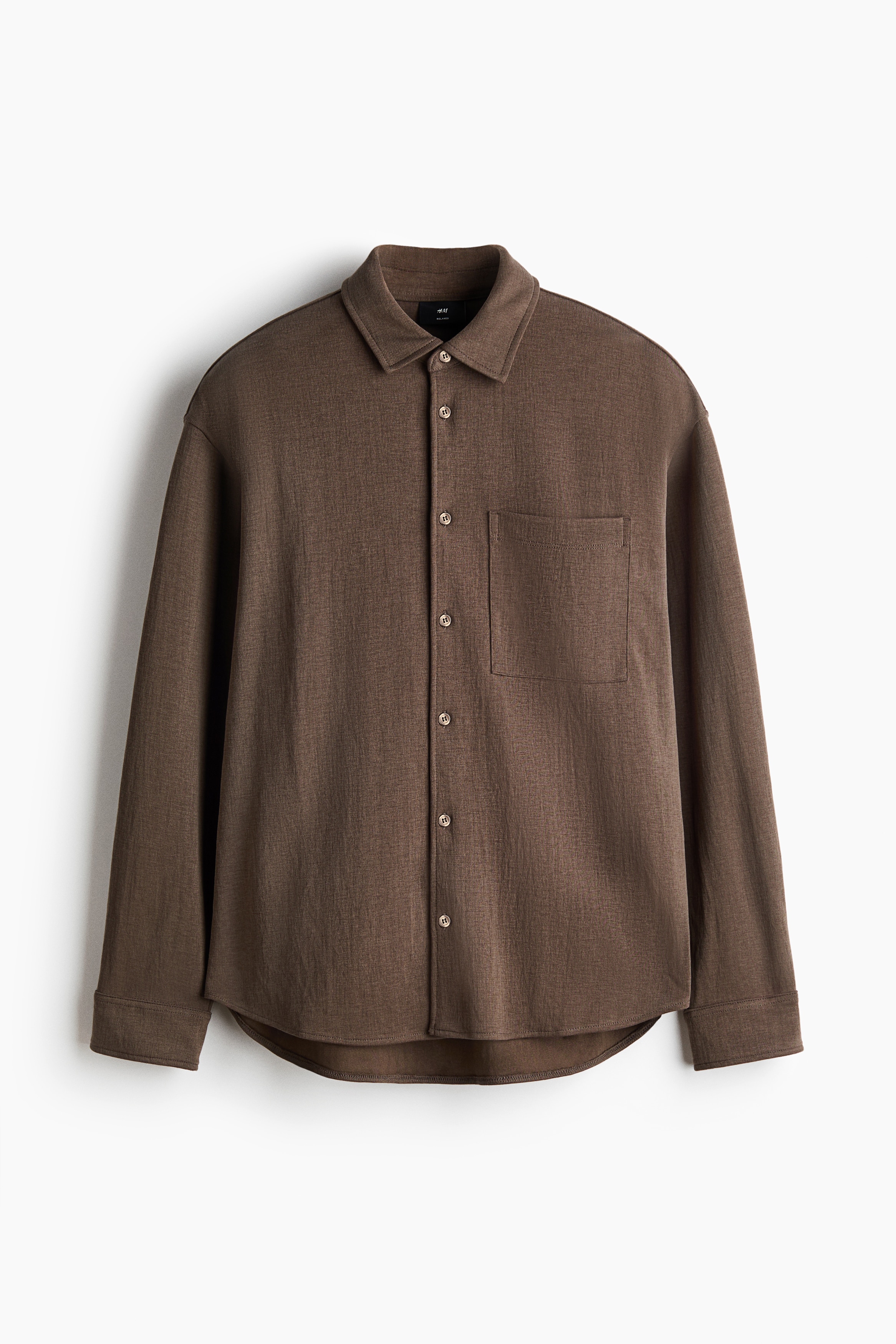 Relaxed Fit Jersey shirt - Dark mole/Light beige