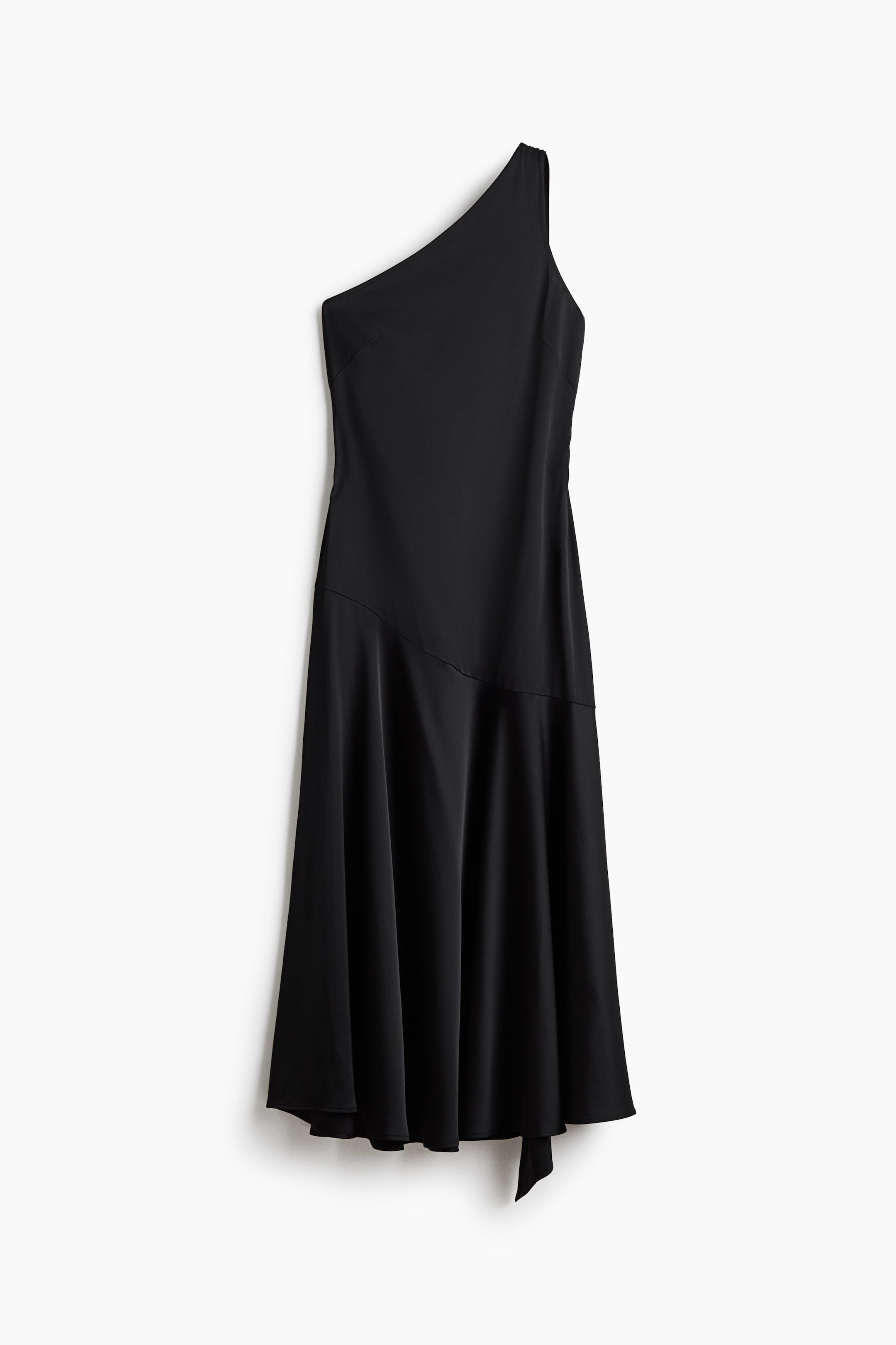 Ampliar la imagen: Vestido de satín con detalle de mascada - Black - Ladies | H&M MX 6