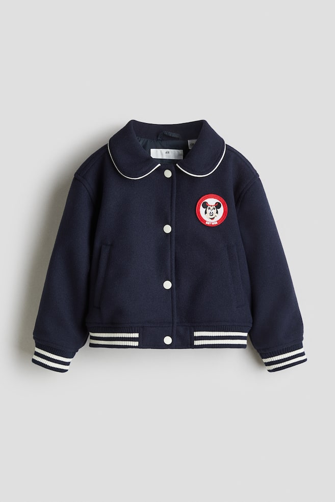 Gefilzte Baseballjacke - Marineblau/Minnie Maus - 1