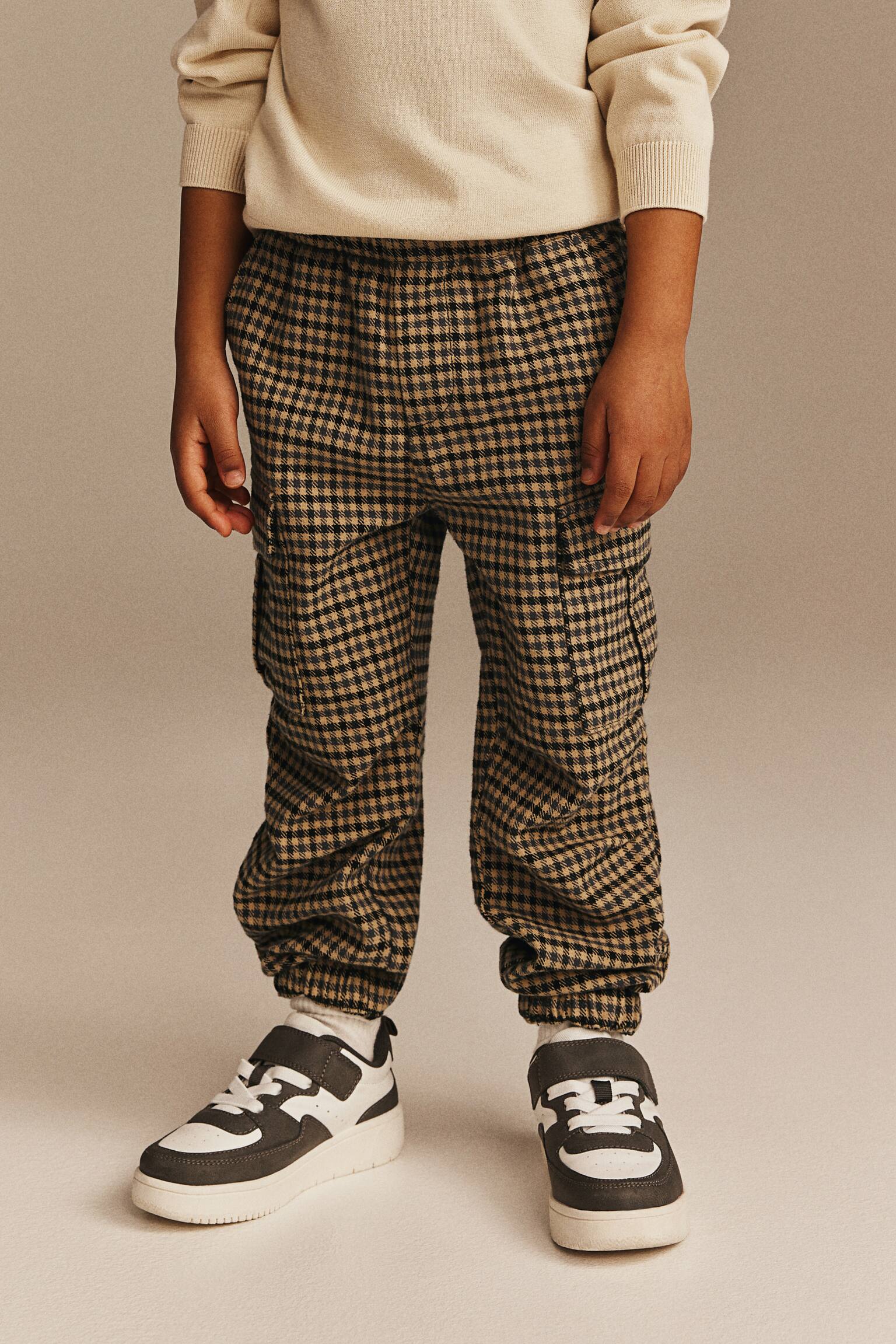 Cargo Pants - Dark beige/Check/Black/Check - 4