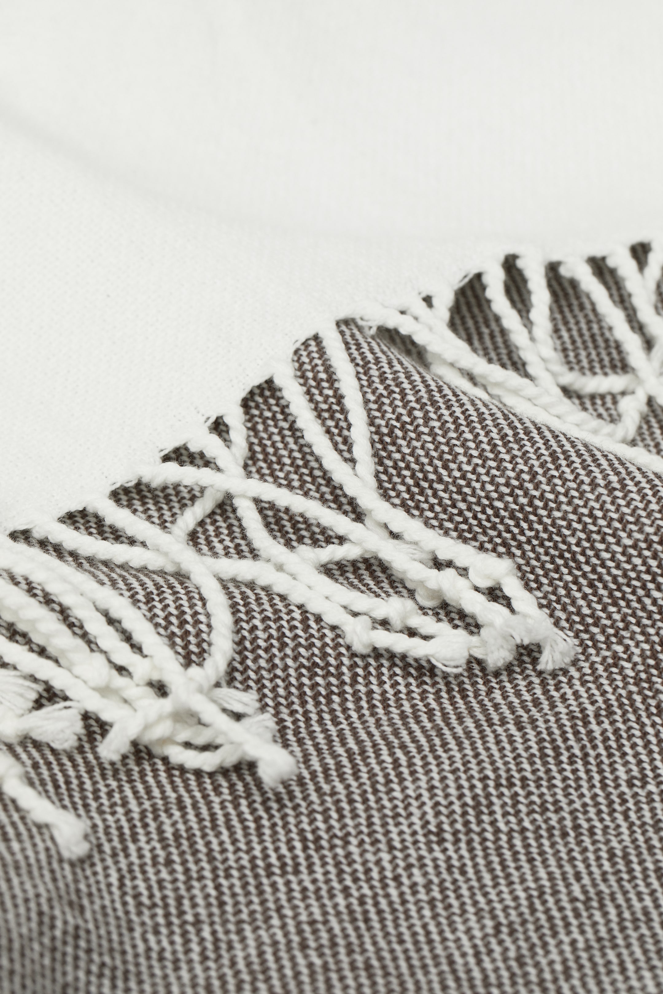 View larger image: Fringed blanket - Dark mole - Home All | H&M IE 2