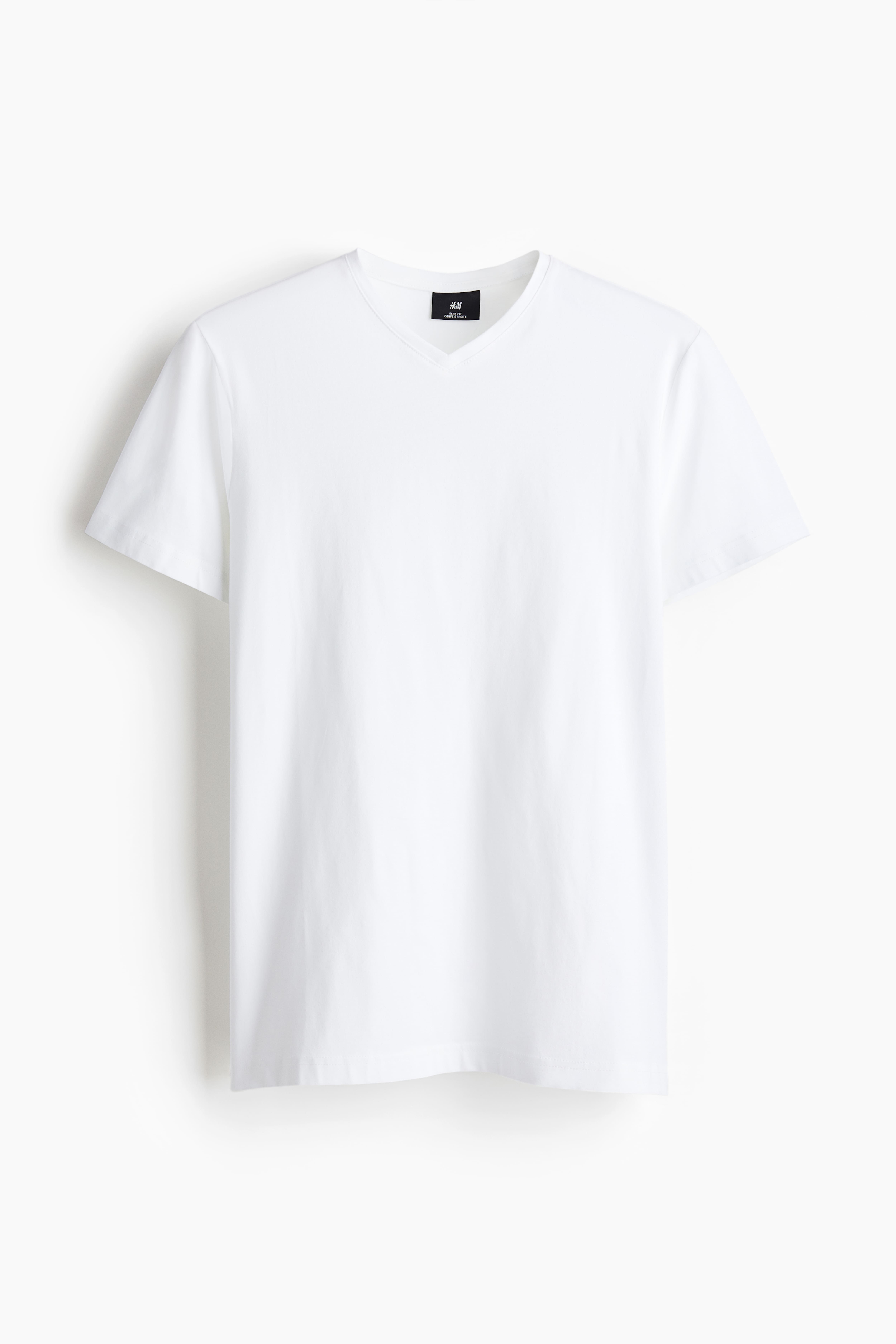 Slim Fit V neck T shirt White Men H M GB