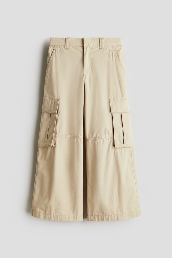 Weite Cargohose - Hellbeige - 1