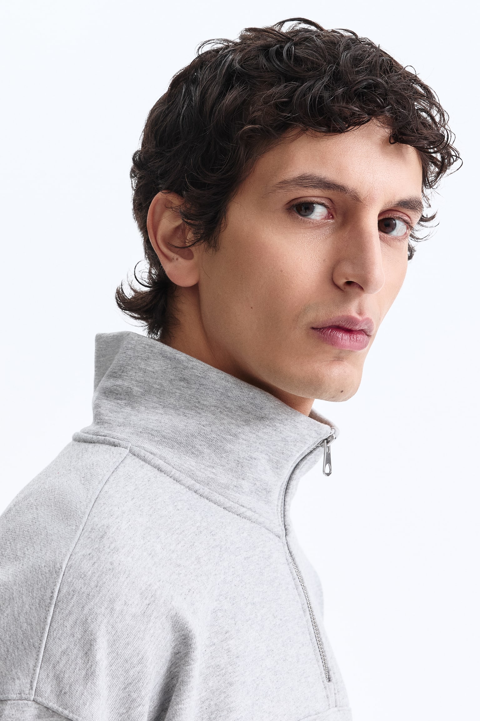 Relaxed Fit Zip-top sweatshirt - Grey marl/Golden/Black/Golden - 4