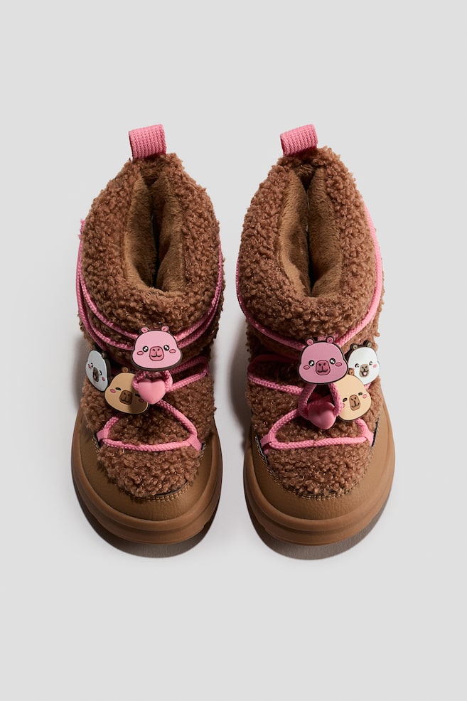 Bottines de neige chaudement doublées avec motifs - Marron/CapyFun - 1