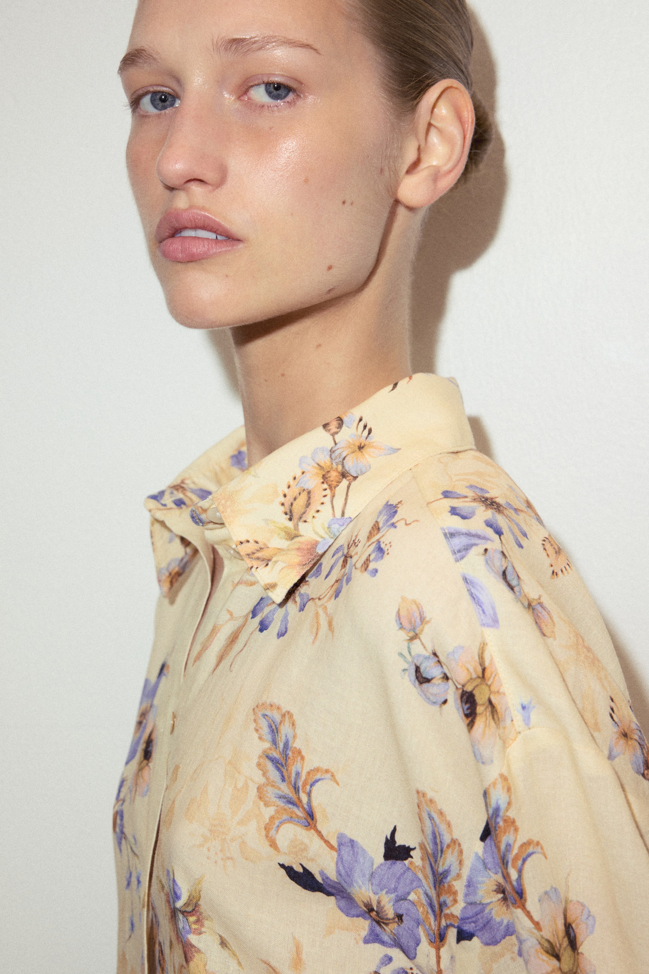 Chemise ample en lin mélangé