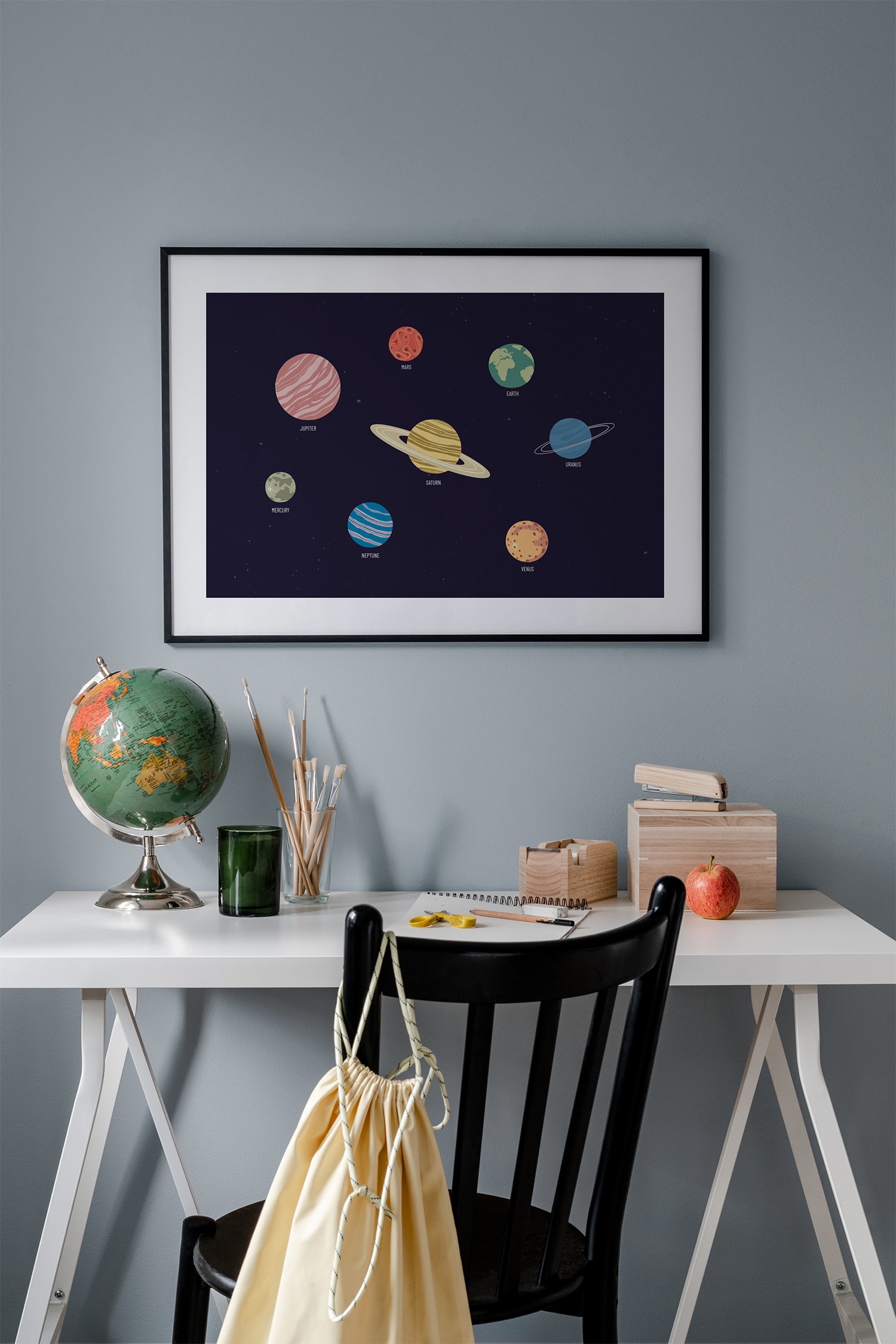 Kids Solar System Poster - Blau/grün/orange/rot